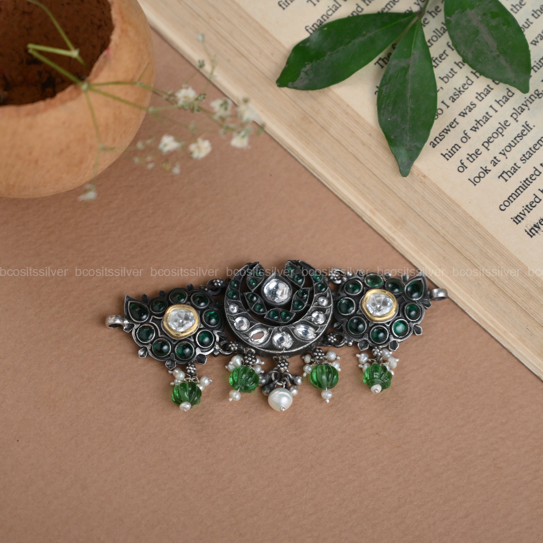 Oxidized Half Moon Choker - 6668