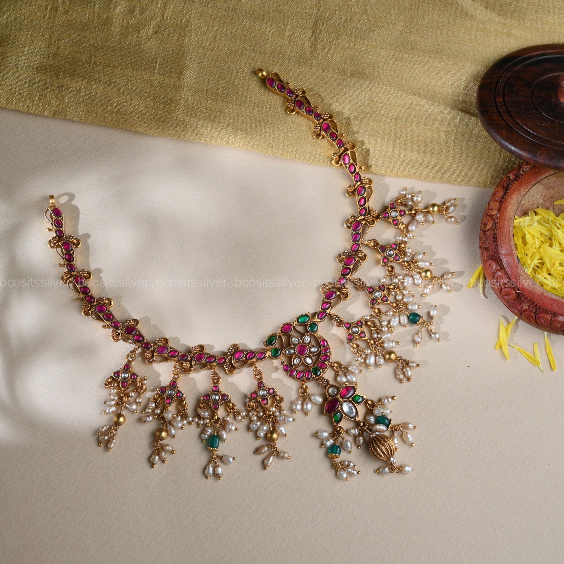 925 Silver Kundan Neckpiece -856