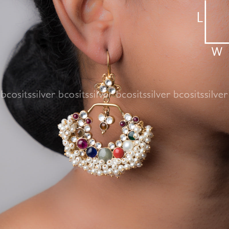 Pure 925 Chandbali Earrings - 516