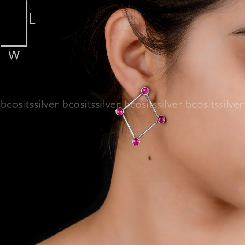 OXIDIZED MOHINI EARRINGS - 1868