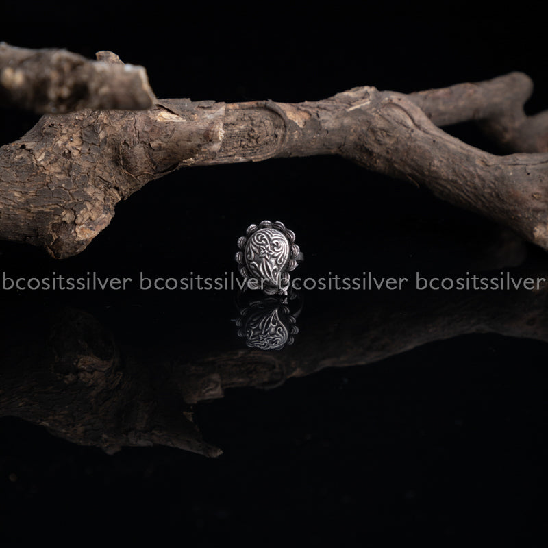 Oxidized Finger Ring - 1002