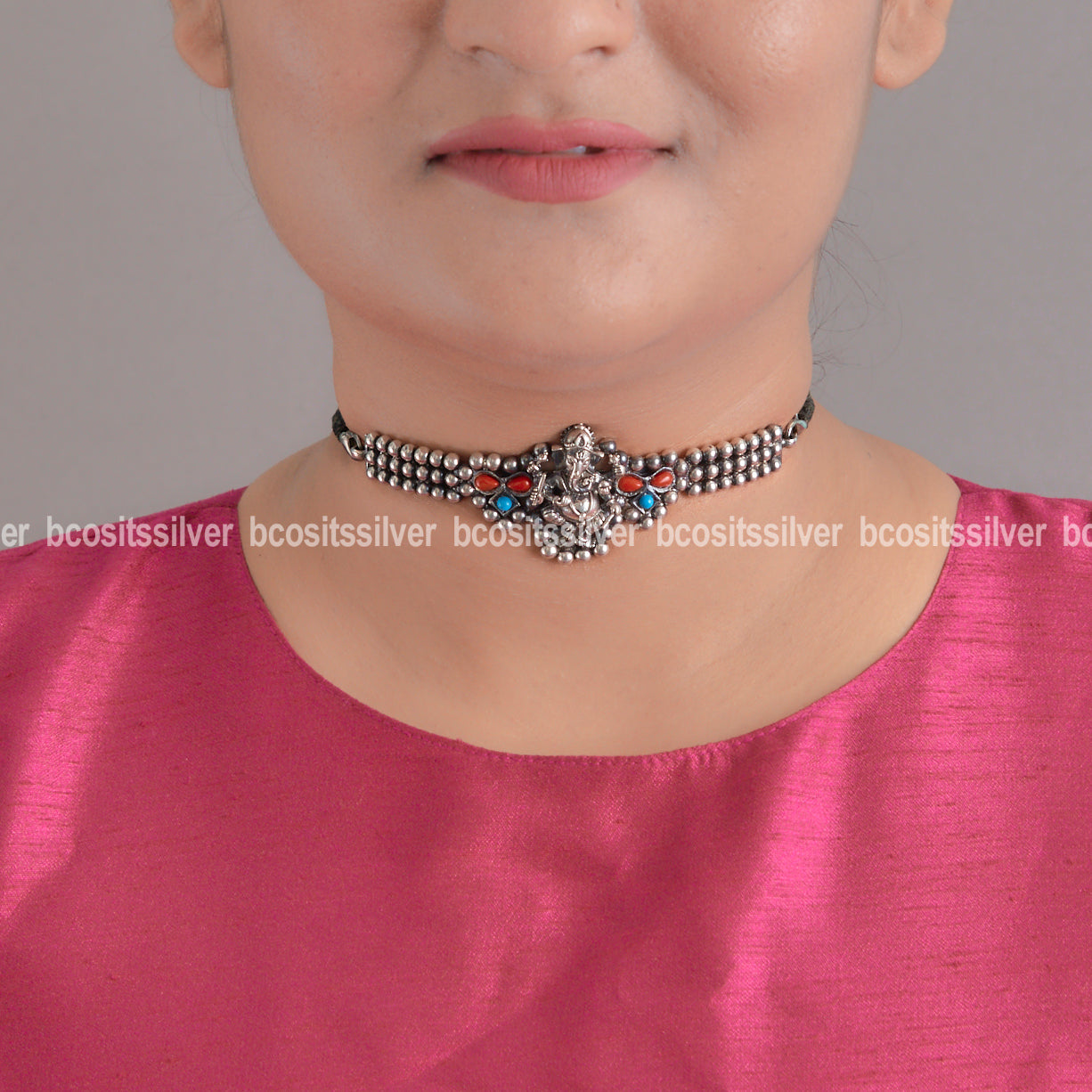 Oxidized Lord Ganesh Choker - 1107