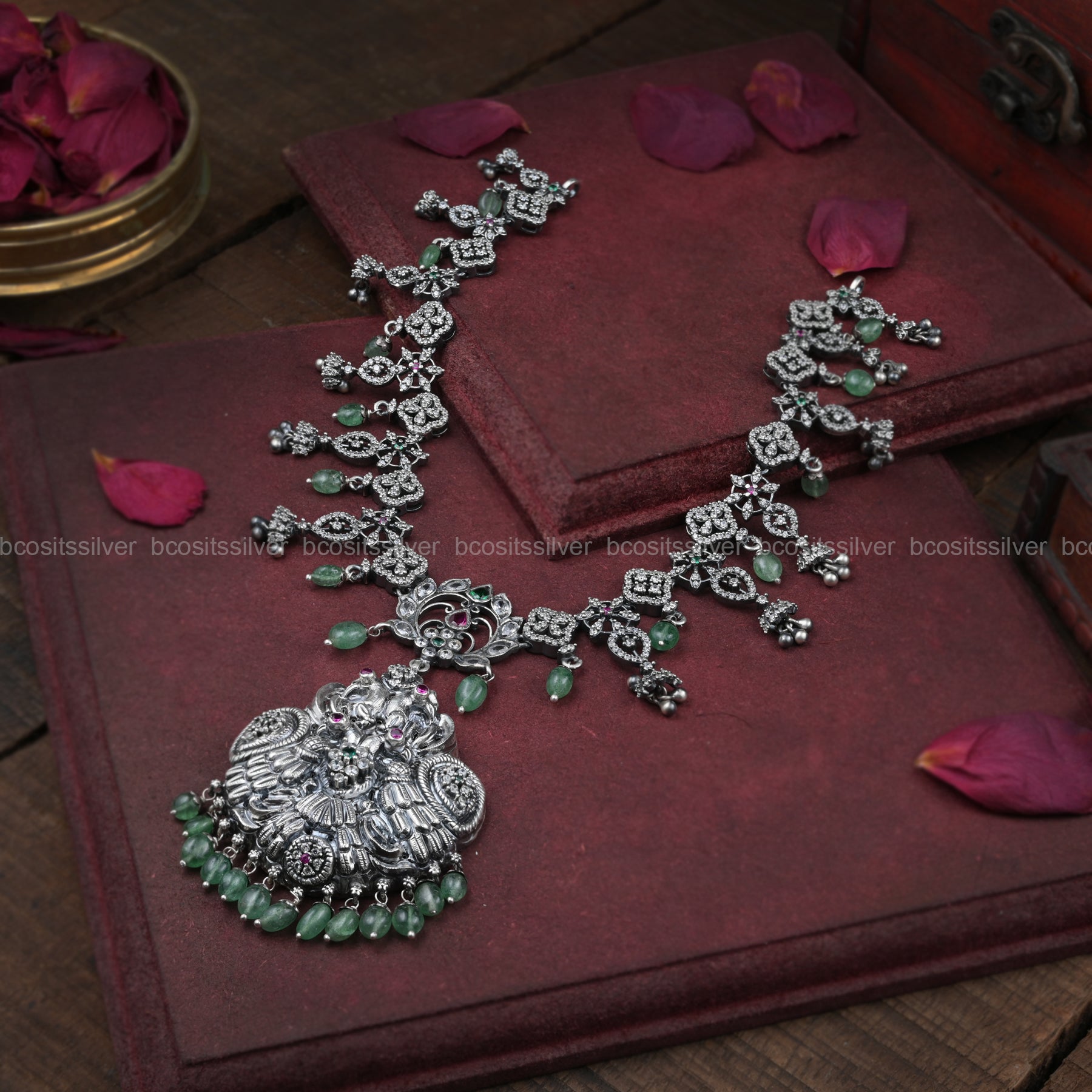 925 Silver Oxidized Silver Necklace - 5080