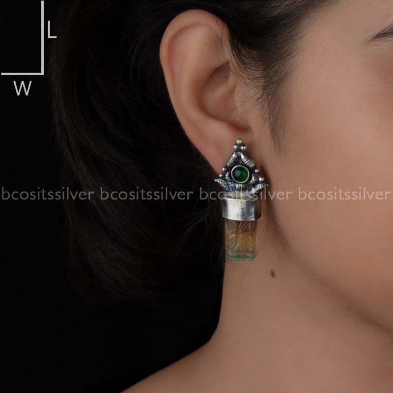 Pure 925 Silver Oxidized Baani Earring - 1776