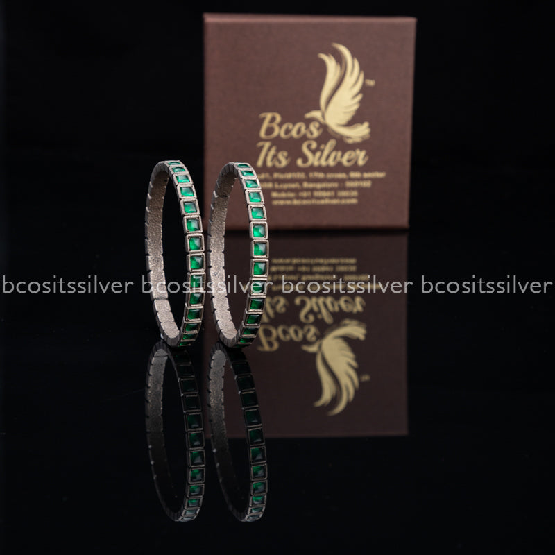 Pure 925 Silver Oxidized Bangle - 929 - Size 2.5