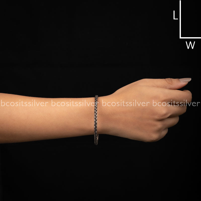 Pure 925 Silver Oxidized Bangle - 930 - Size 2.8
