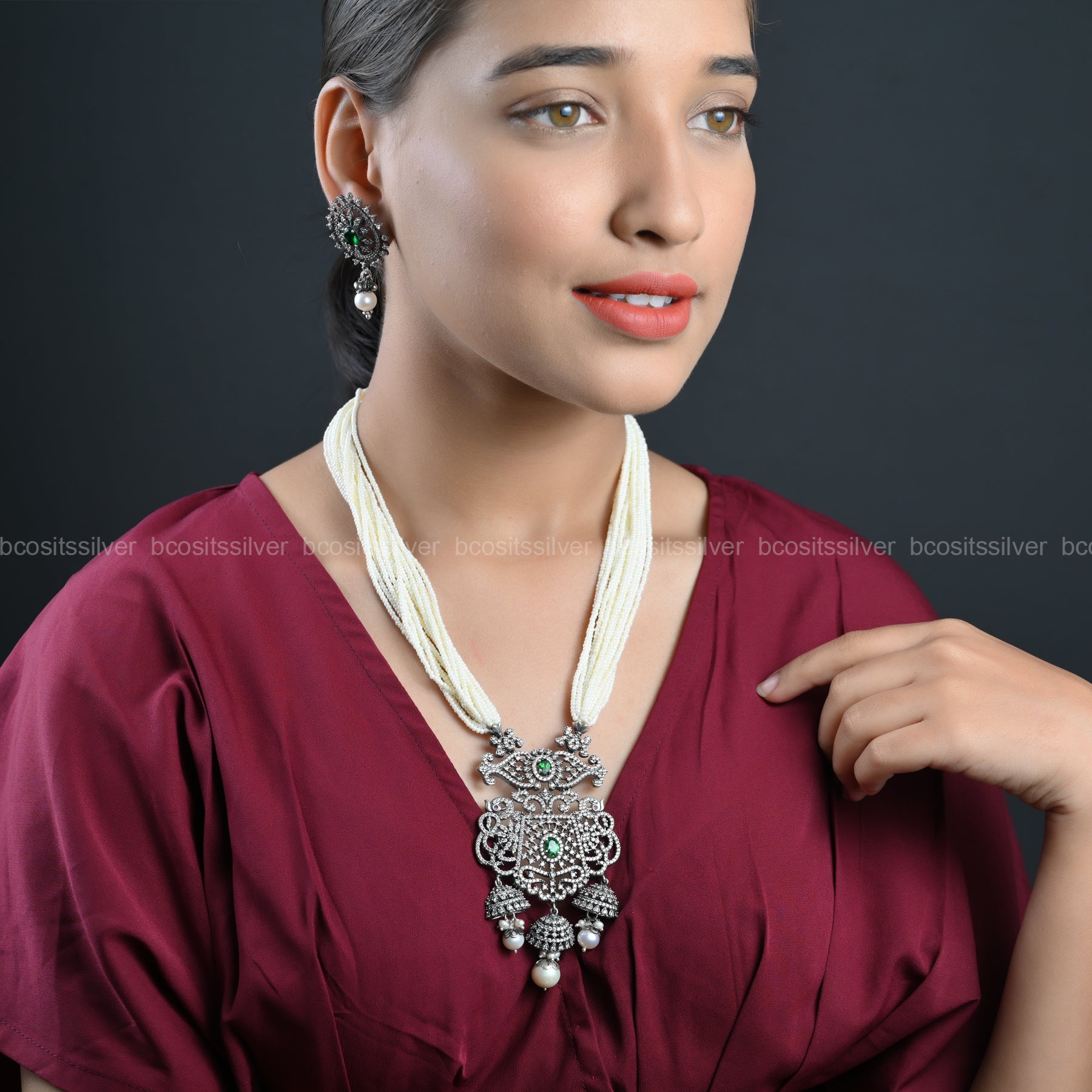 Pure 925 Silver Oxidized Haram- 320