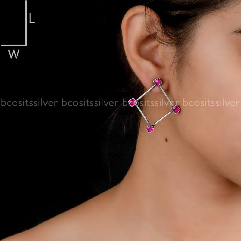 Pure 925 Silver Oxidized Kokila Earring - 1869
