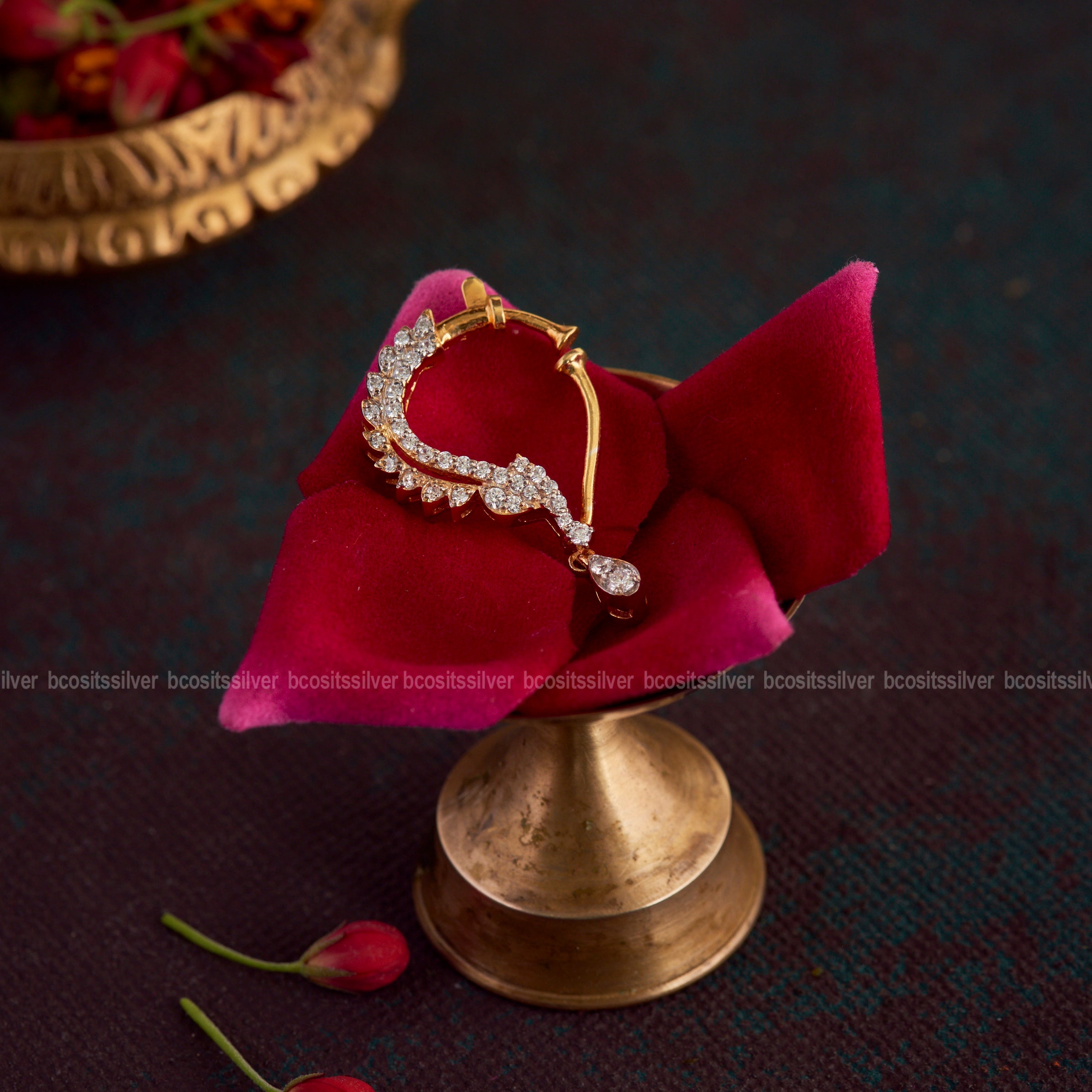 Pure 925 Silver Theia Gold Plated Nath - 1889
