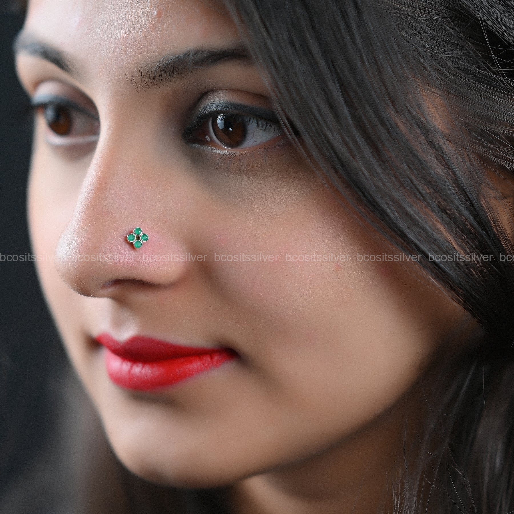 Silver Square shaped Nosepin - 5482
