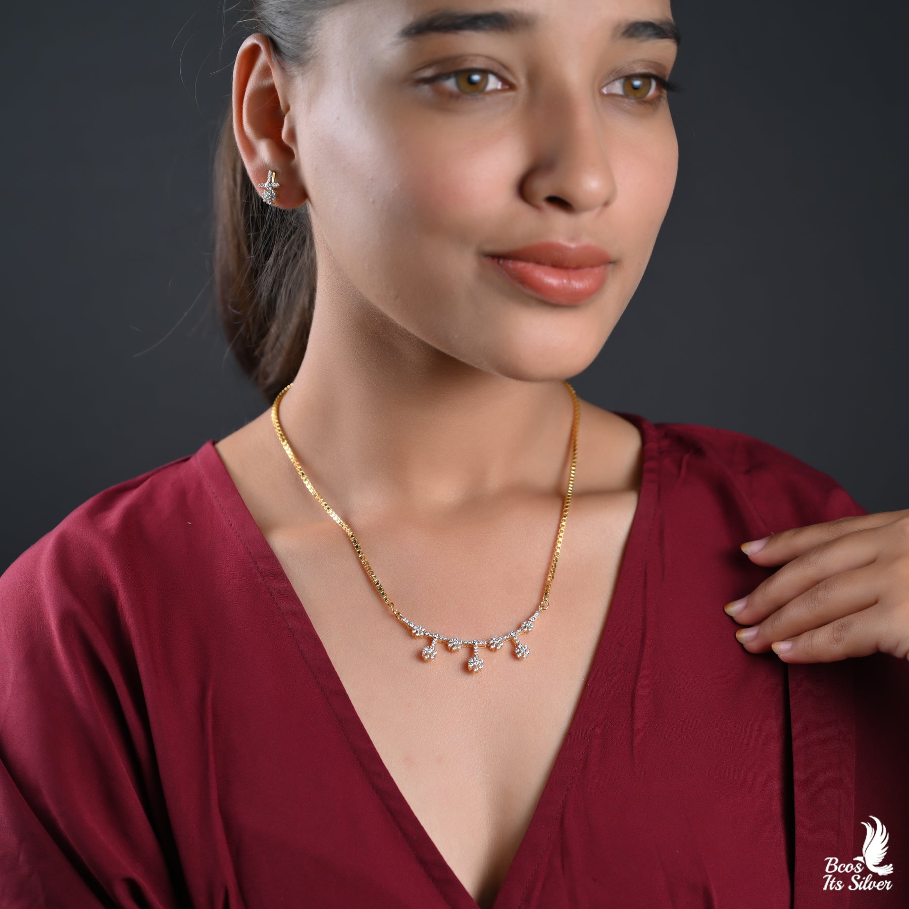 Theia Diamond Look Necklace Set - 2475