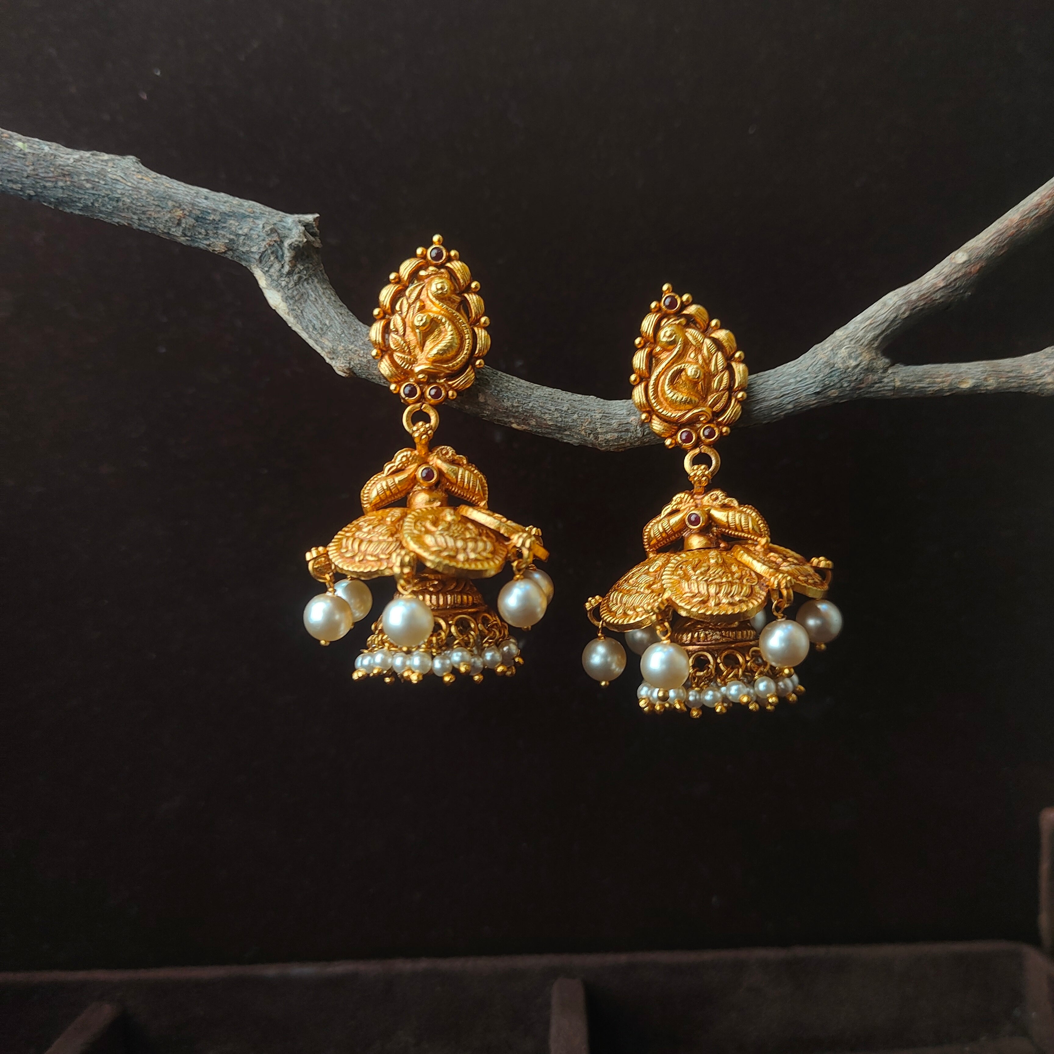 2 Layer Lakshmi Jhumka - 0065 - BCOS Its Silver