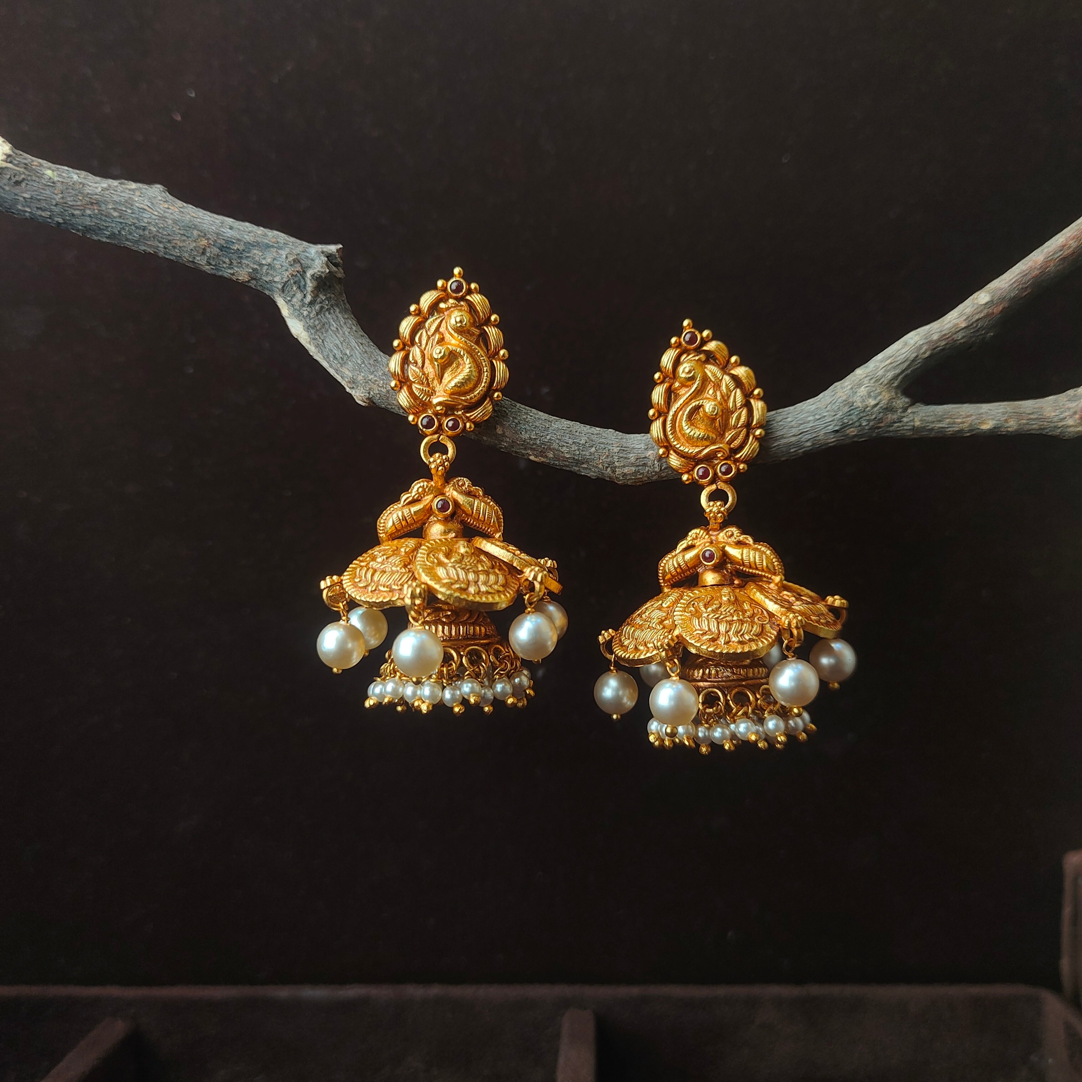 2 Layer Lakshmi Jhumka - 0065 - BCOS Its Silver