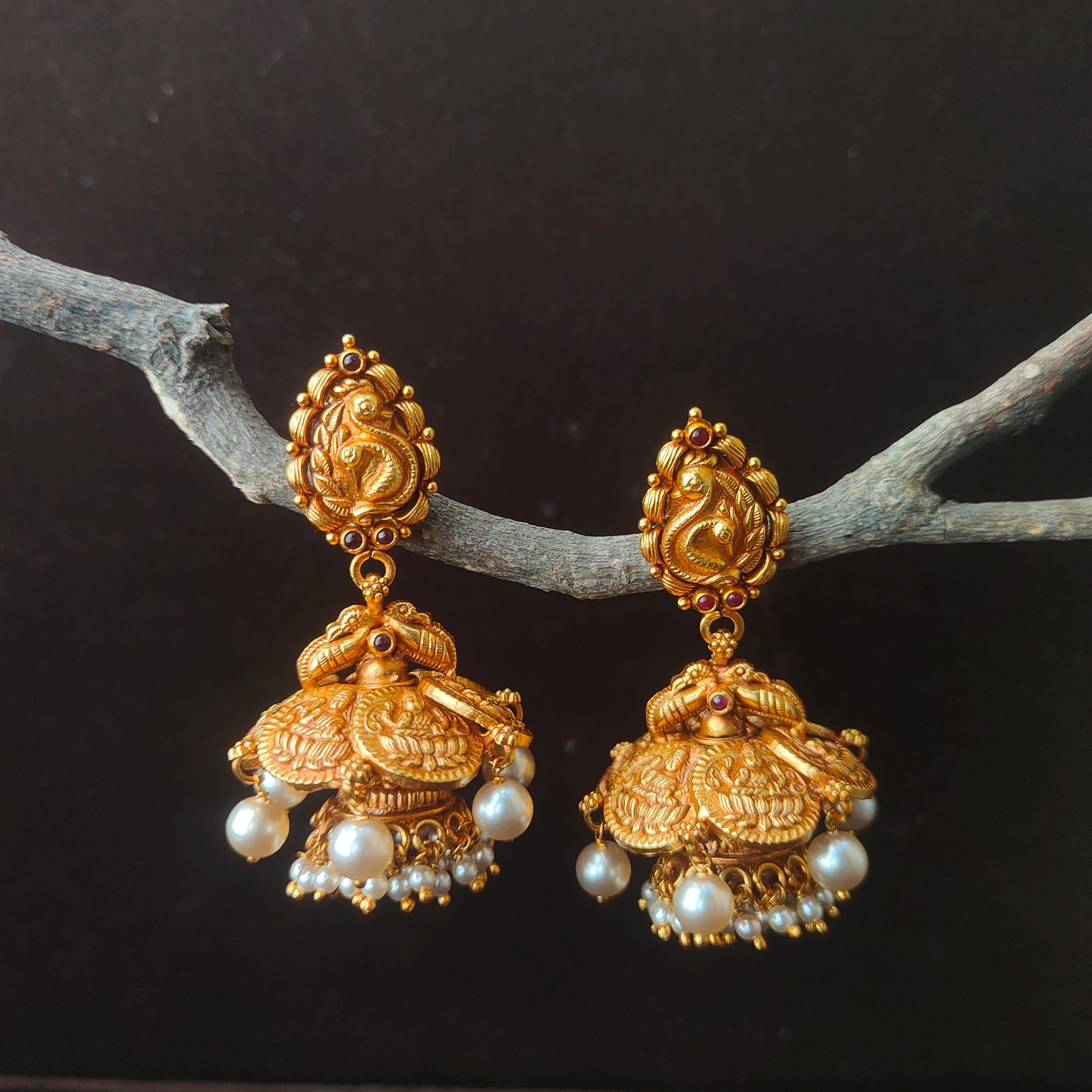 2 Layer Lakshmi Jhumka - 0065 - BCOS Its Silver