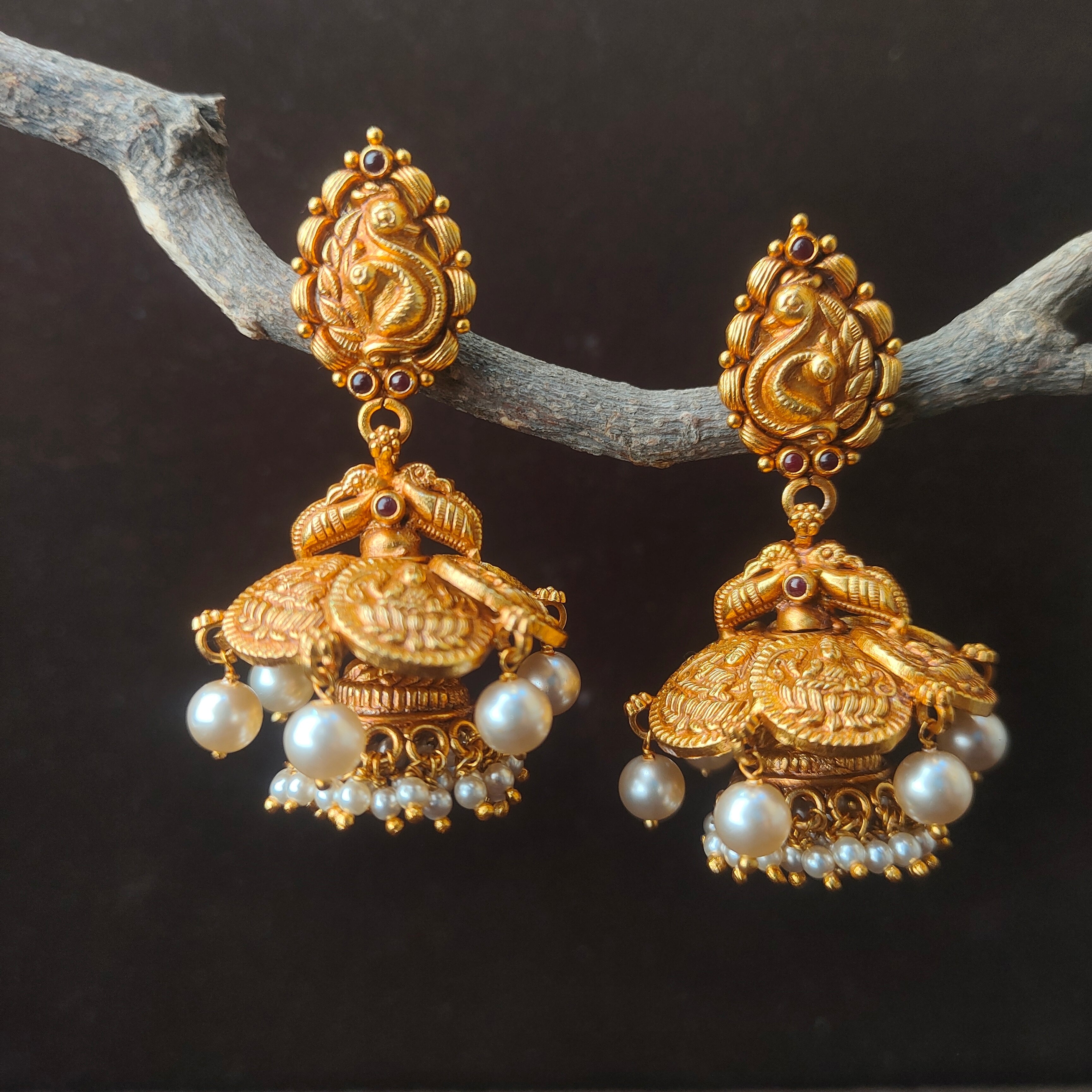 2 Layer Lakshmi Jhumka - 0065 - BCOS Its Silver