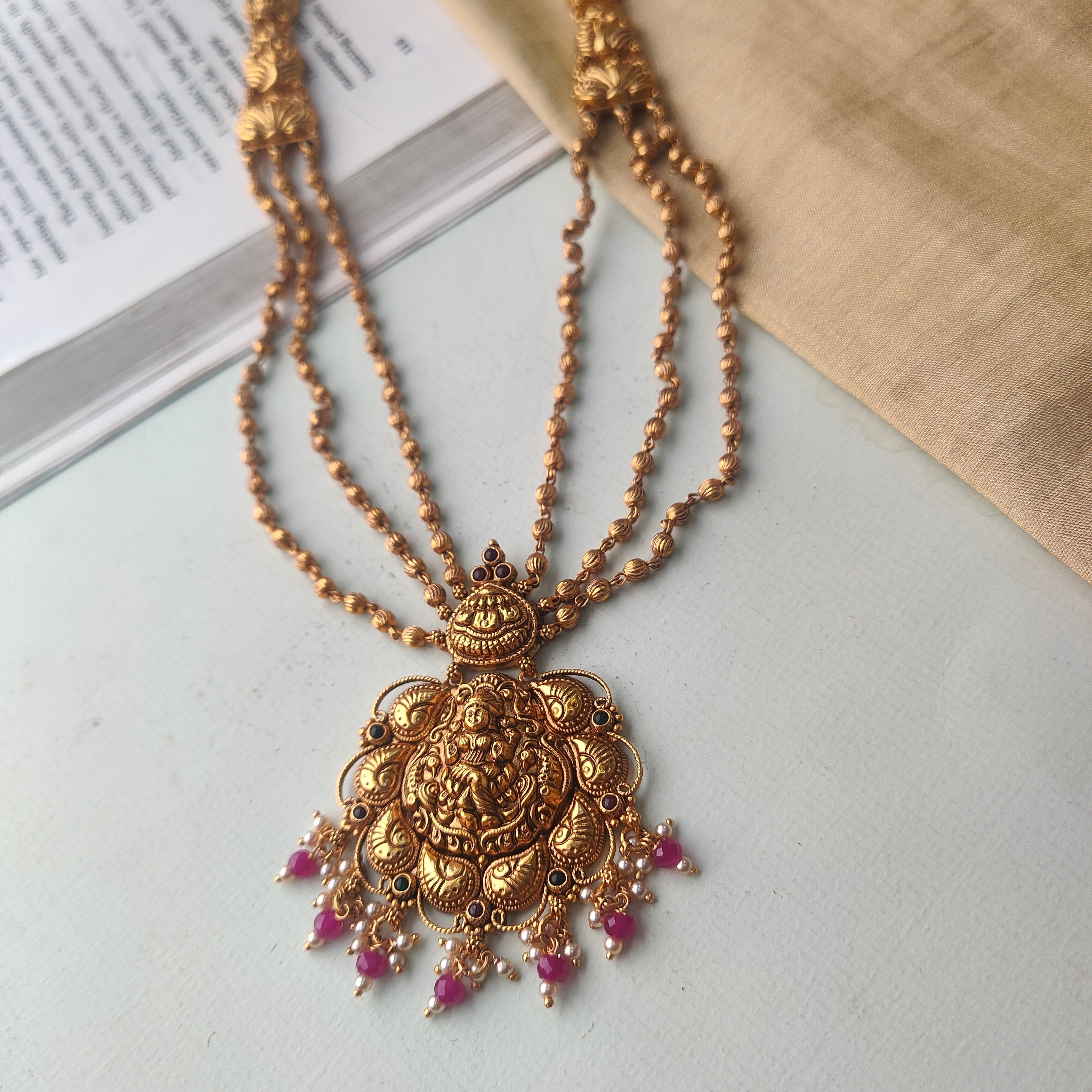 3 Layer Mohan Mala - 0042 - BCOS Its Silver