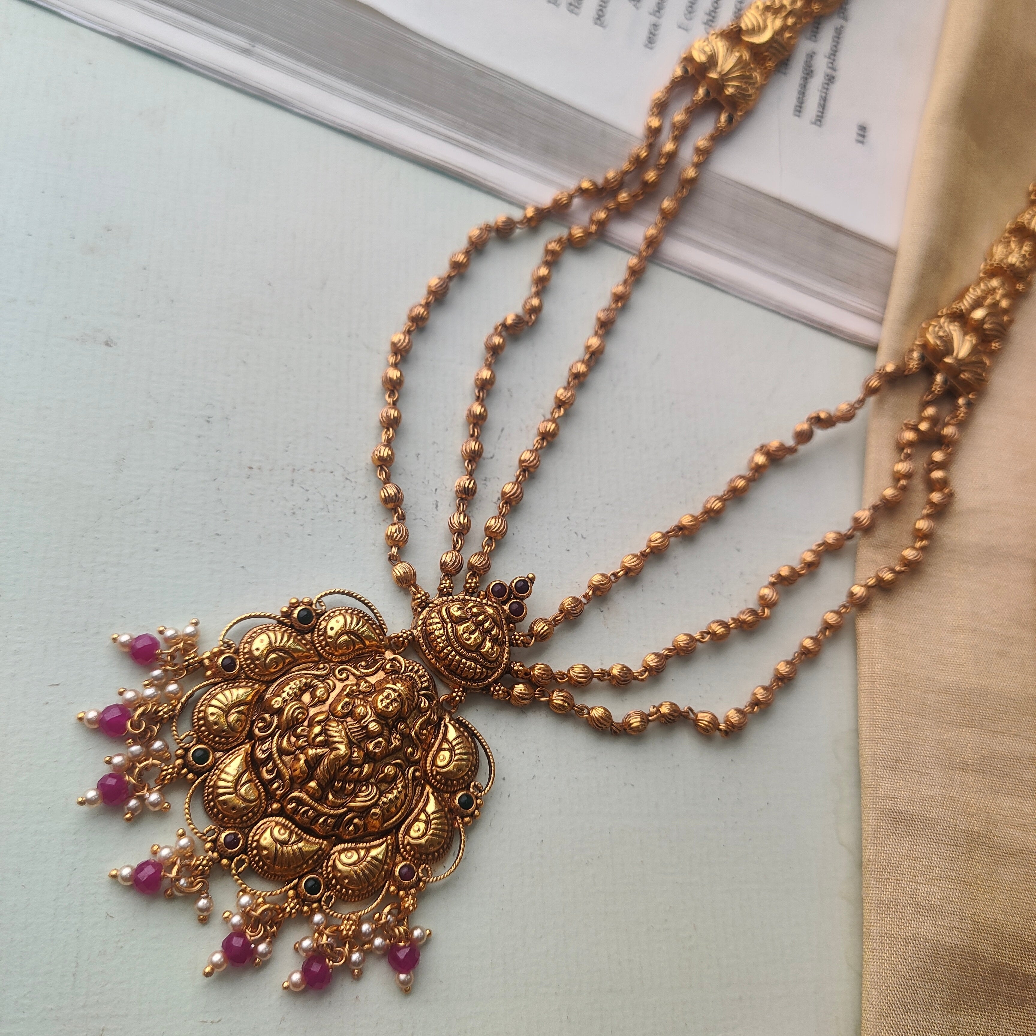 3 Layer Mohan Mala - 0042 - BCOS Its Silver
