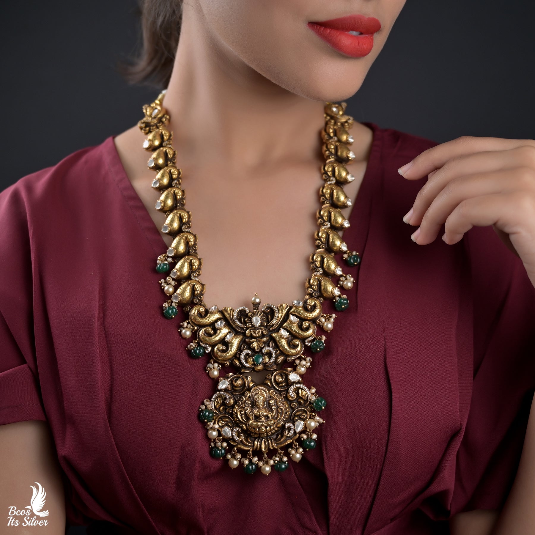 92.5 Silver Bridal peacock Haram - 5241