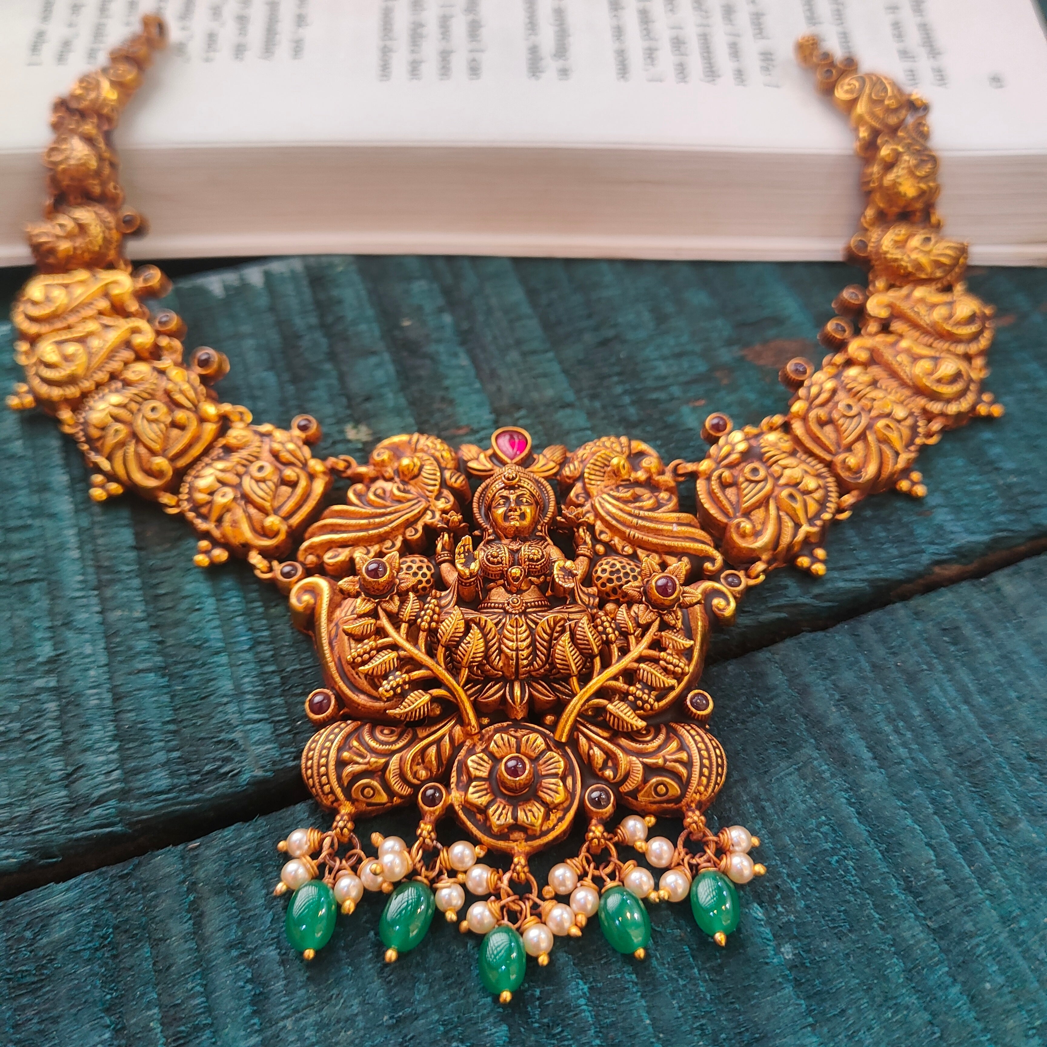 925 Silver Antique Lakshmi Necklace - 0561 - BCOS Its Silver