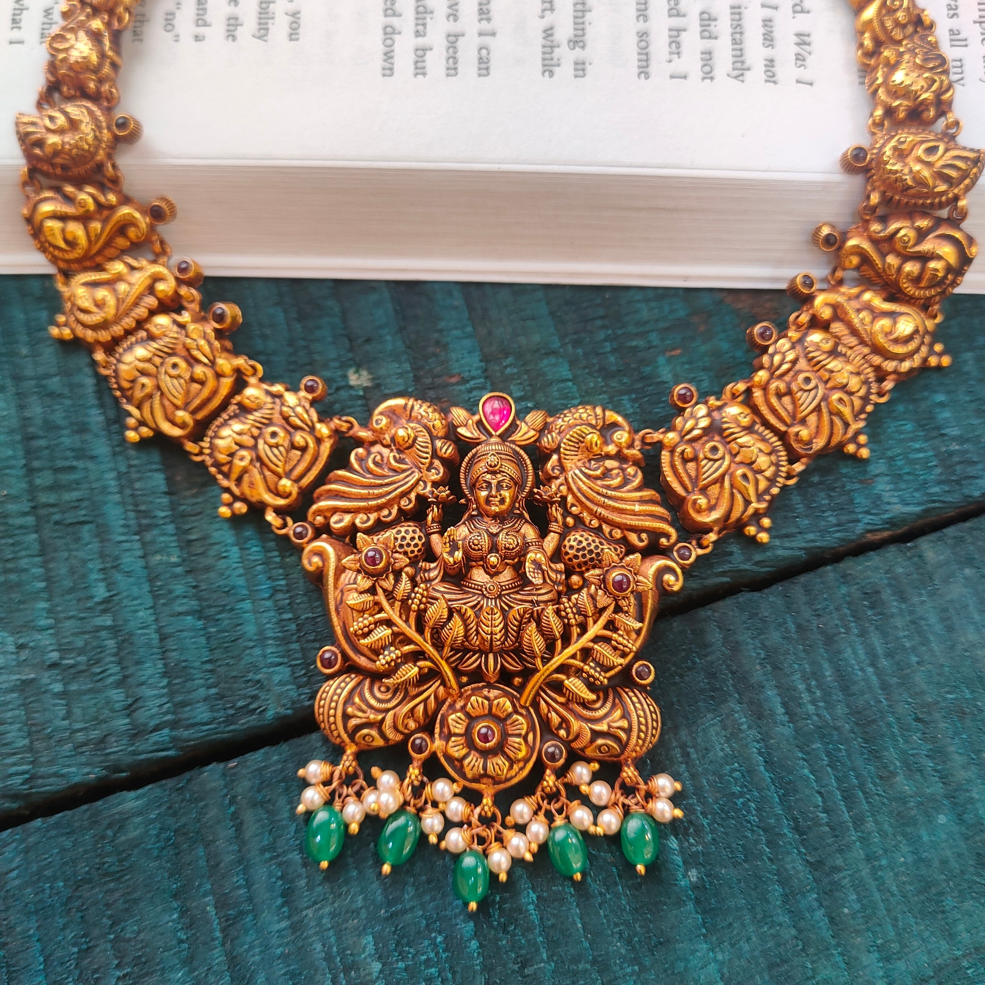 925 Silver Antique Lakshmi Necklace - 0561 - BCOS Its Silver