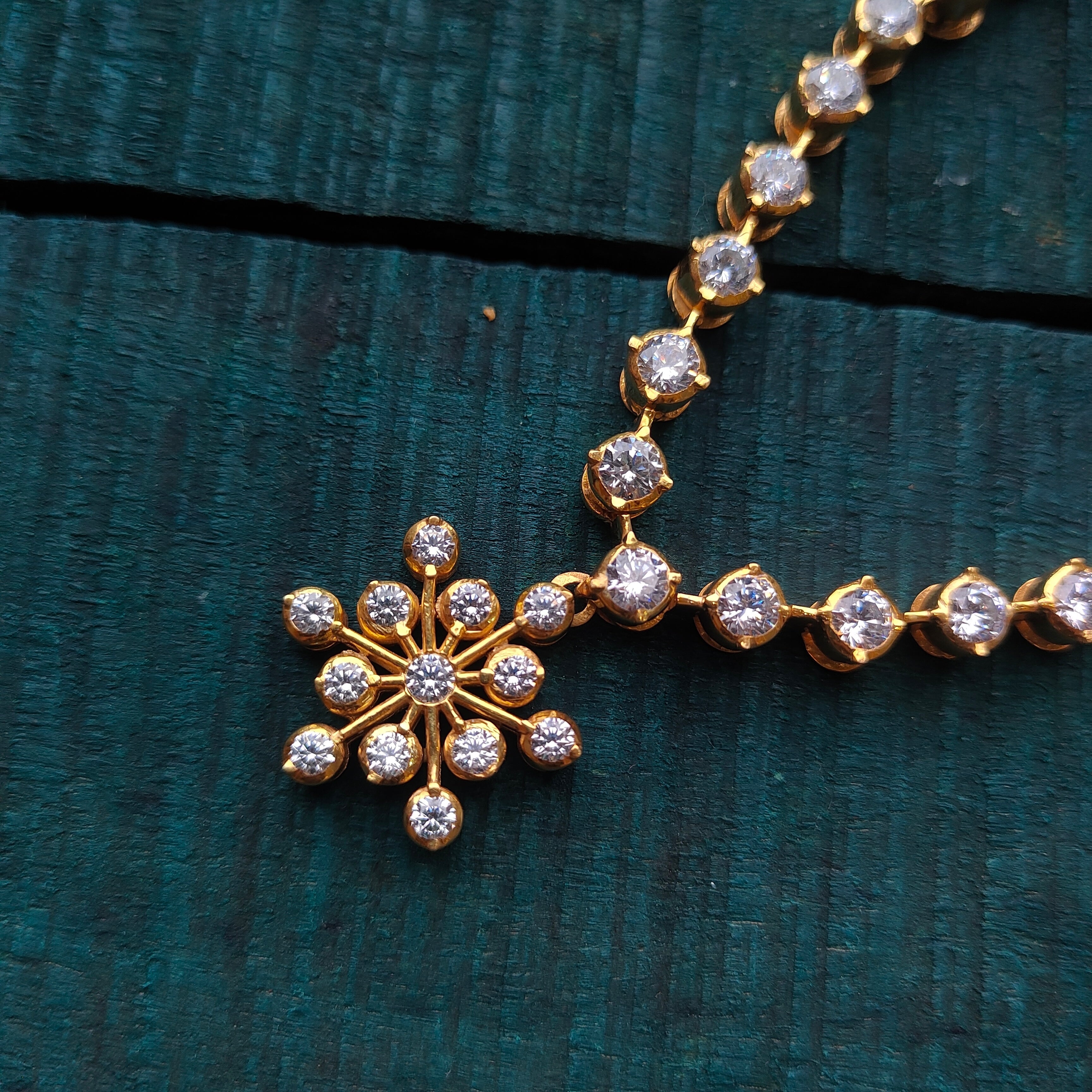 925 Silver Diamond Look Close Setting Necklace - 0077 - BCOS Its Silver