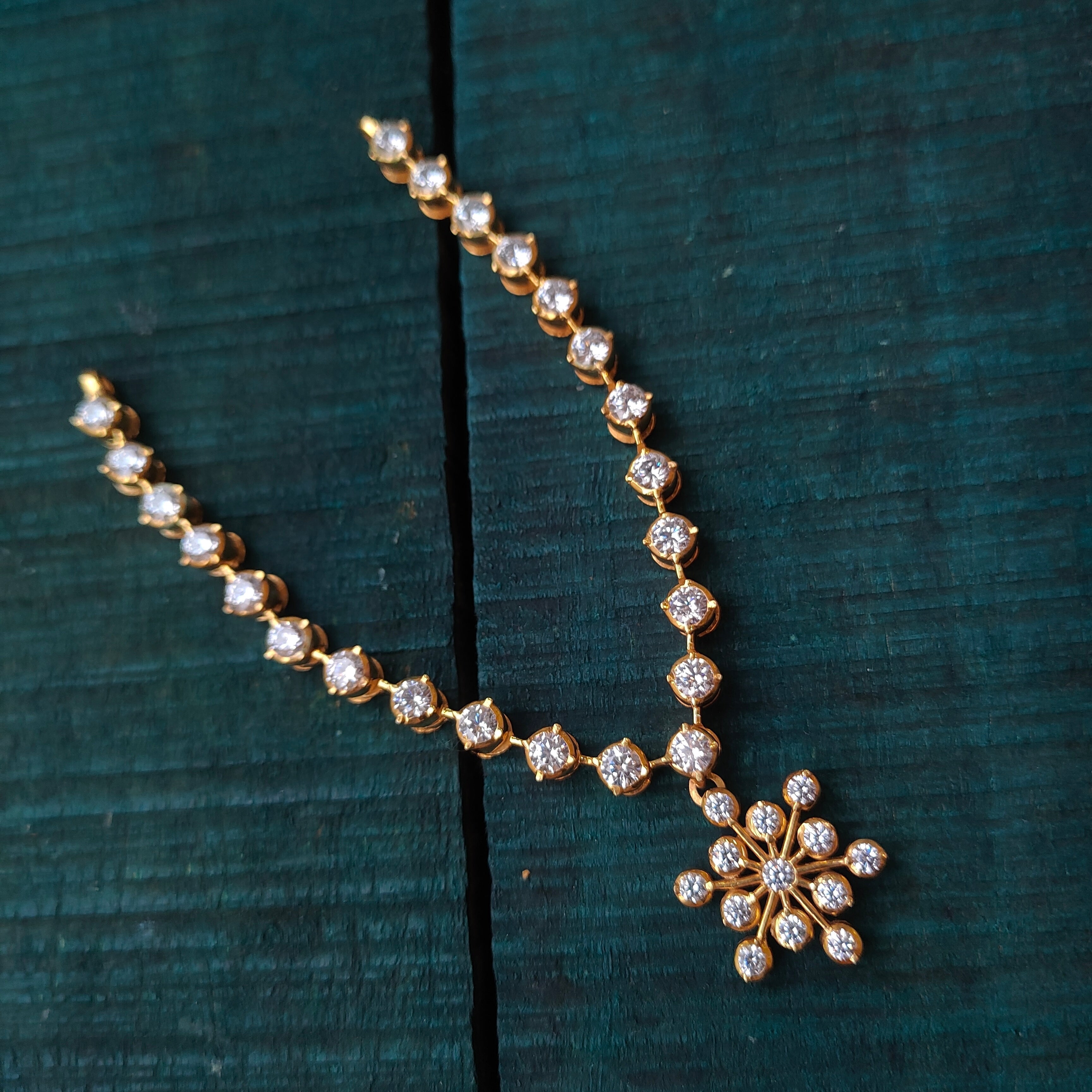 925 Silver Diamond Look Close Setting Necklace - 0077 - BCOS Its Silver