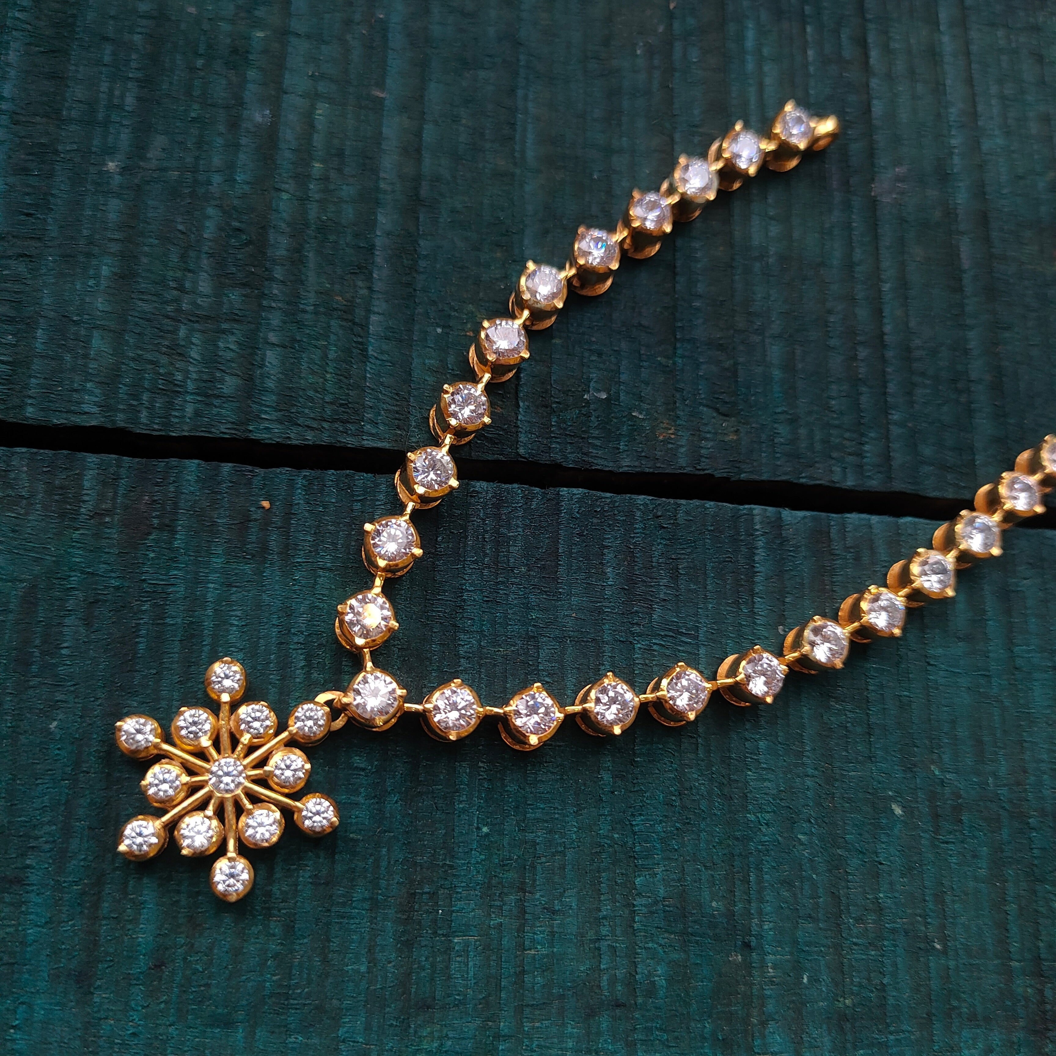 925 Silver Diamond Look Close Setting Necklace - 0077 - BCOS Its Silver