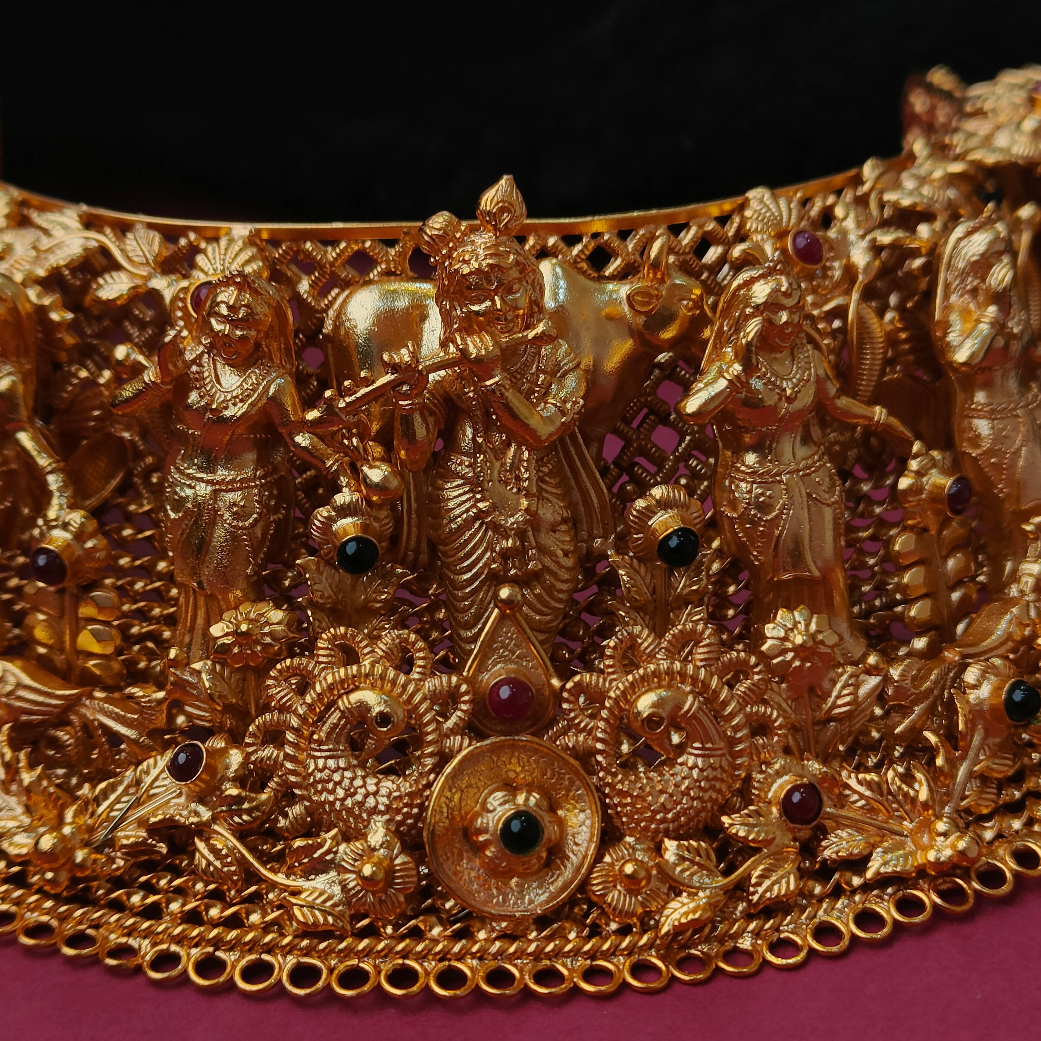 925 Silver Gold Plated Brundavan Choker - 0191 - BCOS Its Silver