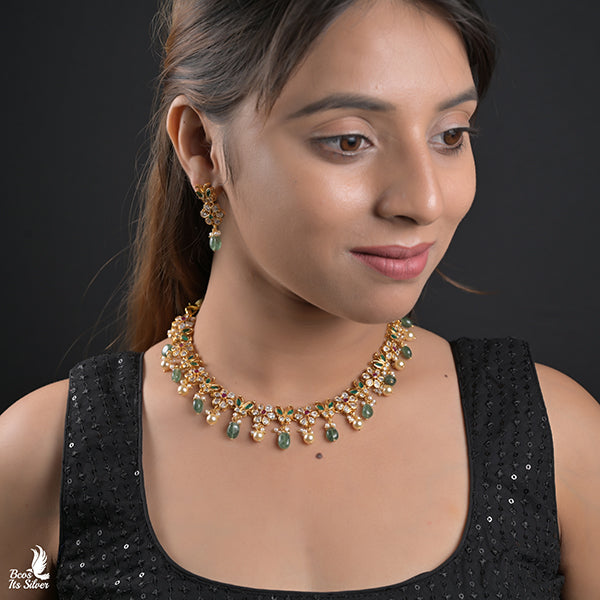 925 Silver Butterfly Necklace Set-0991