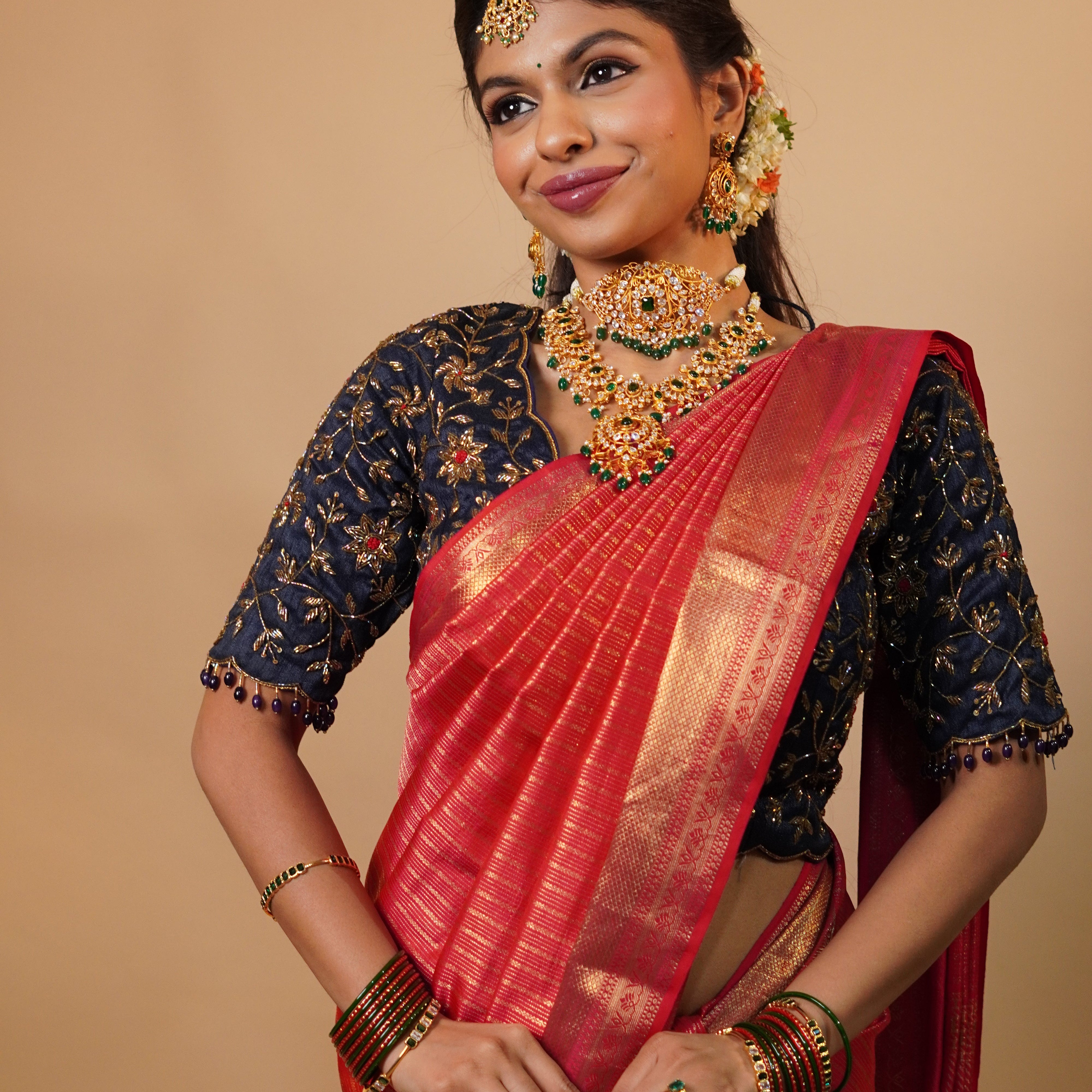 925 Silver Gold Plated Bridal Full Set - 1110