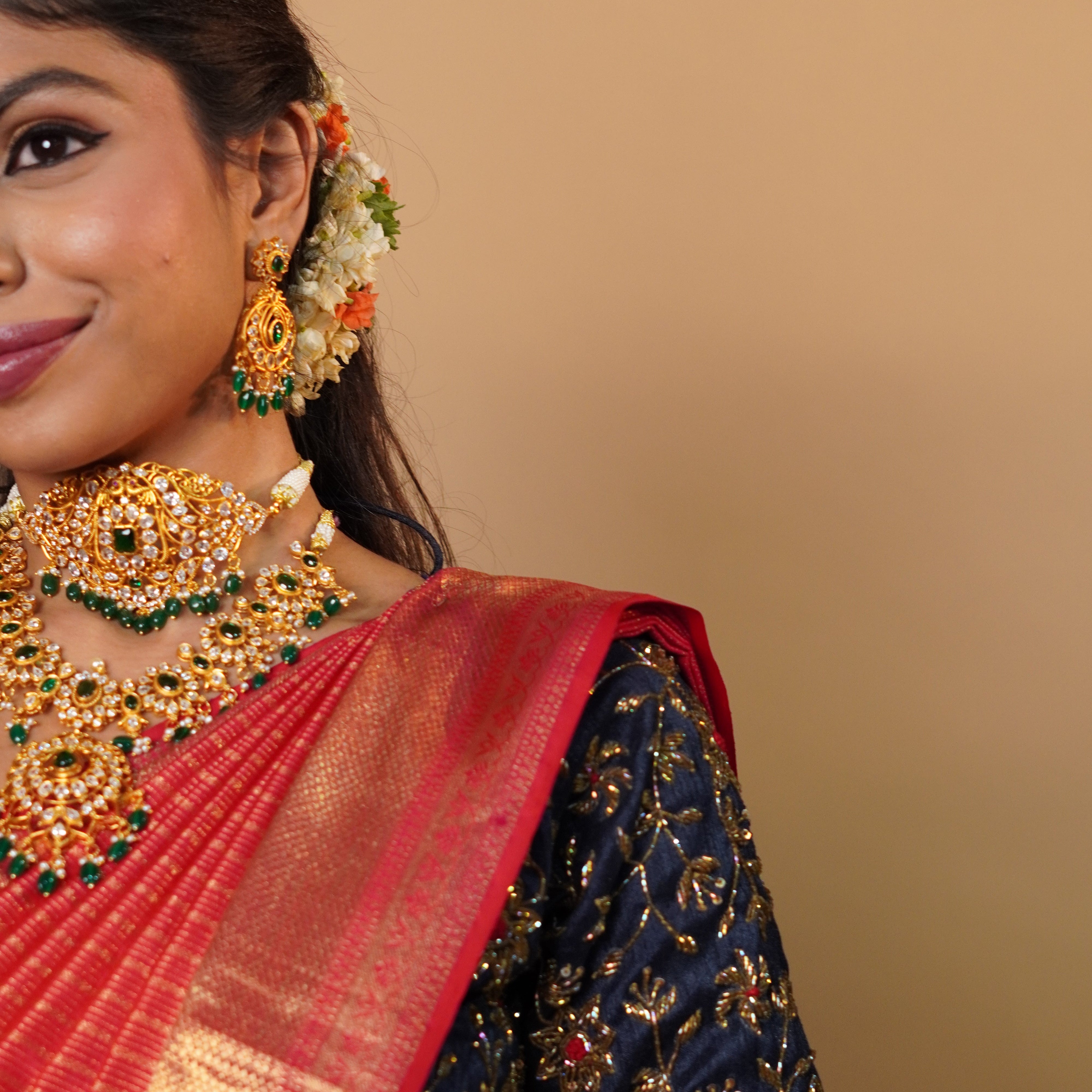925 Silver Gold Plated Bridal Full Set - 1110