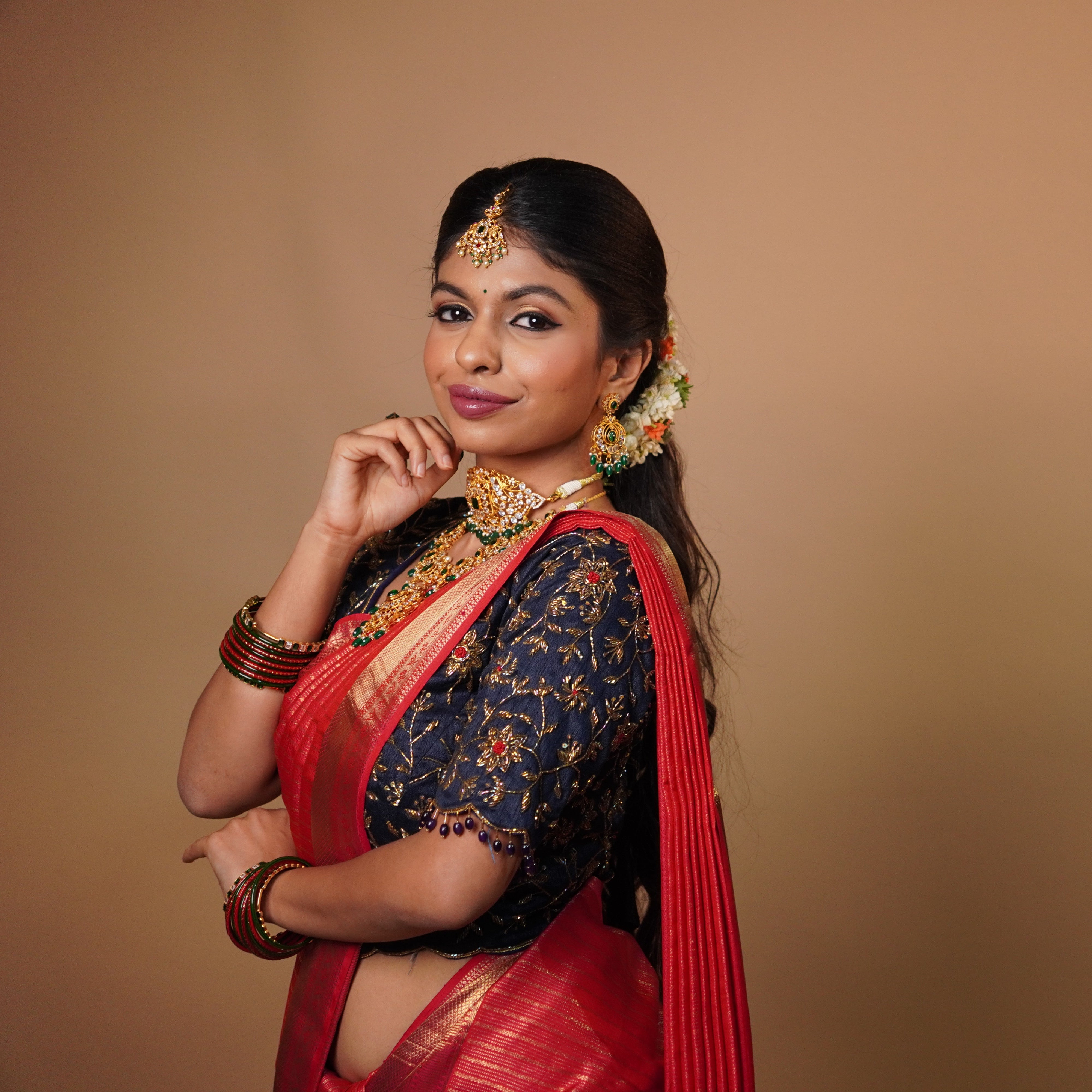 925 Silver Gold Plated Bridal Full Set - 1110