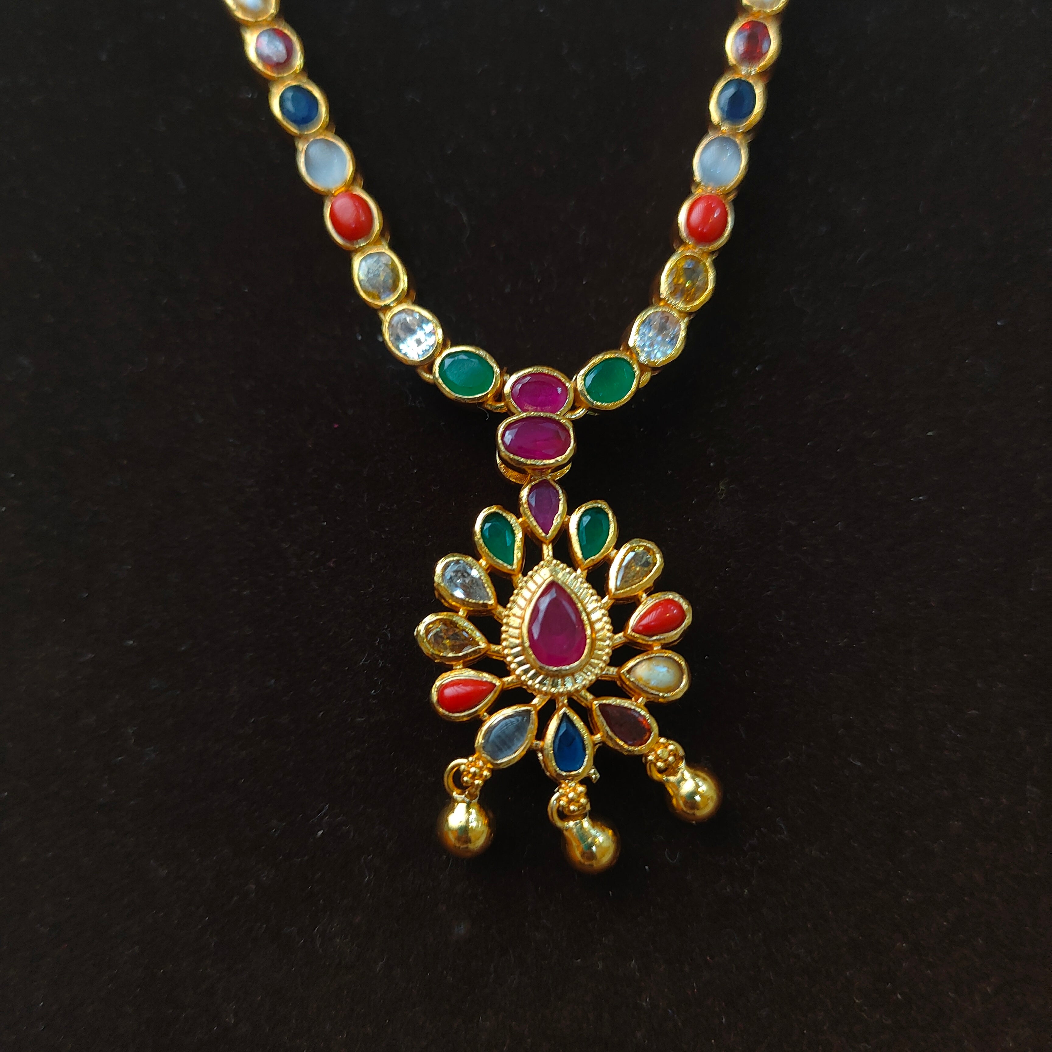 925 Silver Gold Plated  Dual Necklace -0510