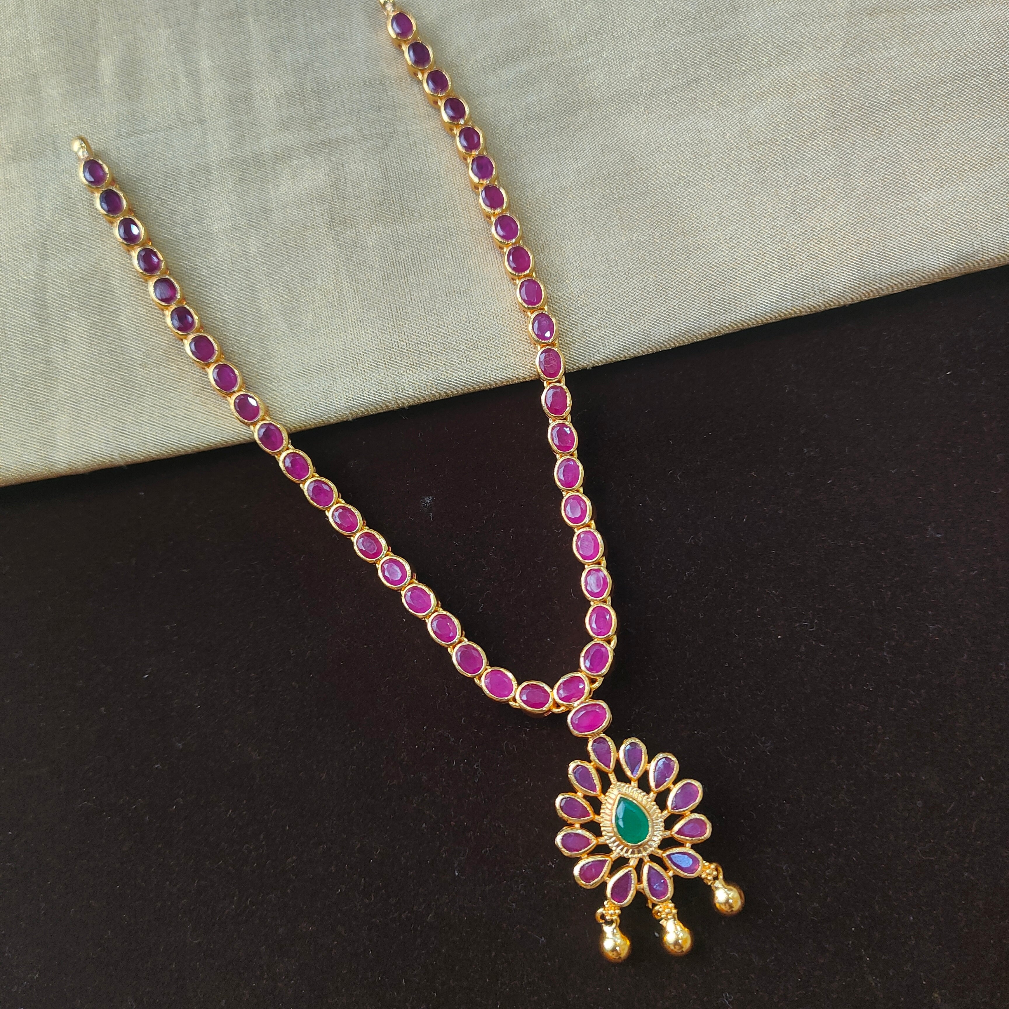 925 Silver Gold Plated  Dual Necklace -0510