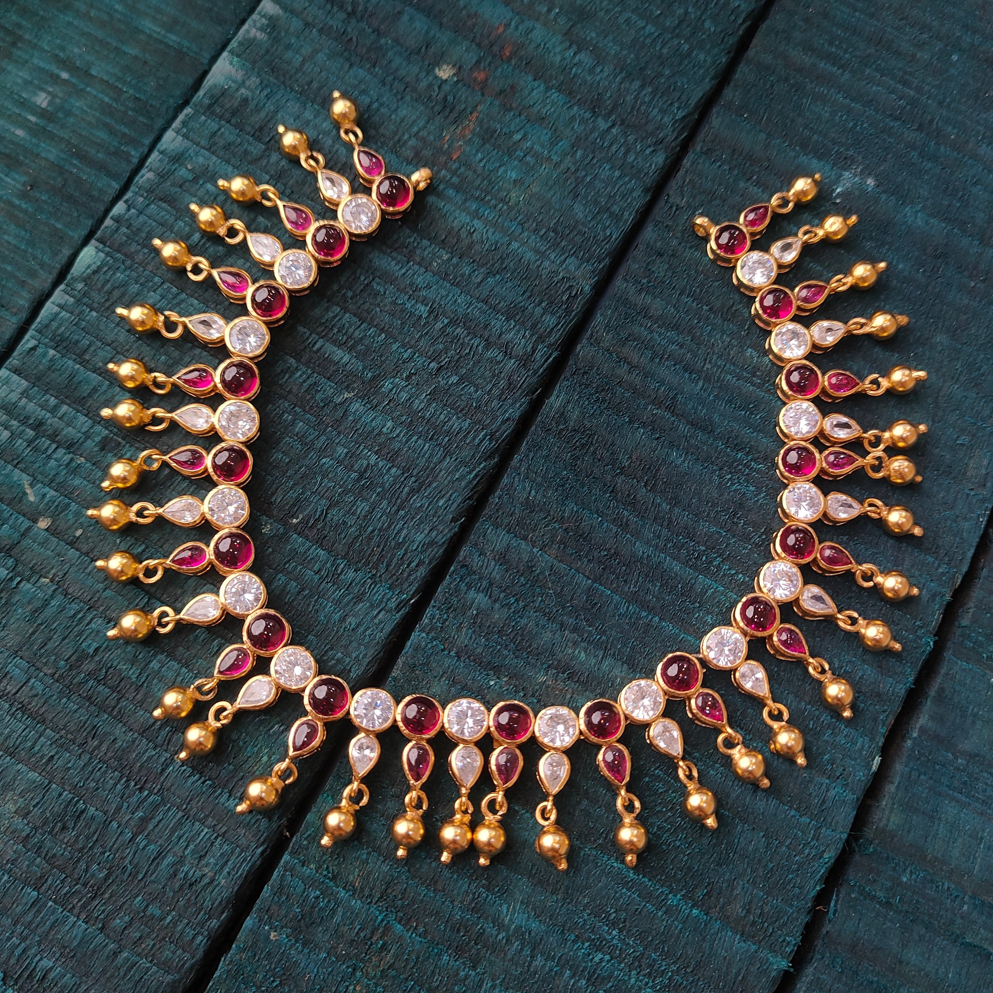 925 Silver Gold Plated Necklace  - 6196