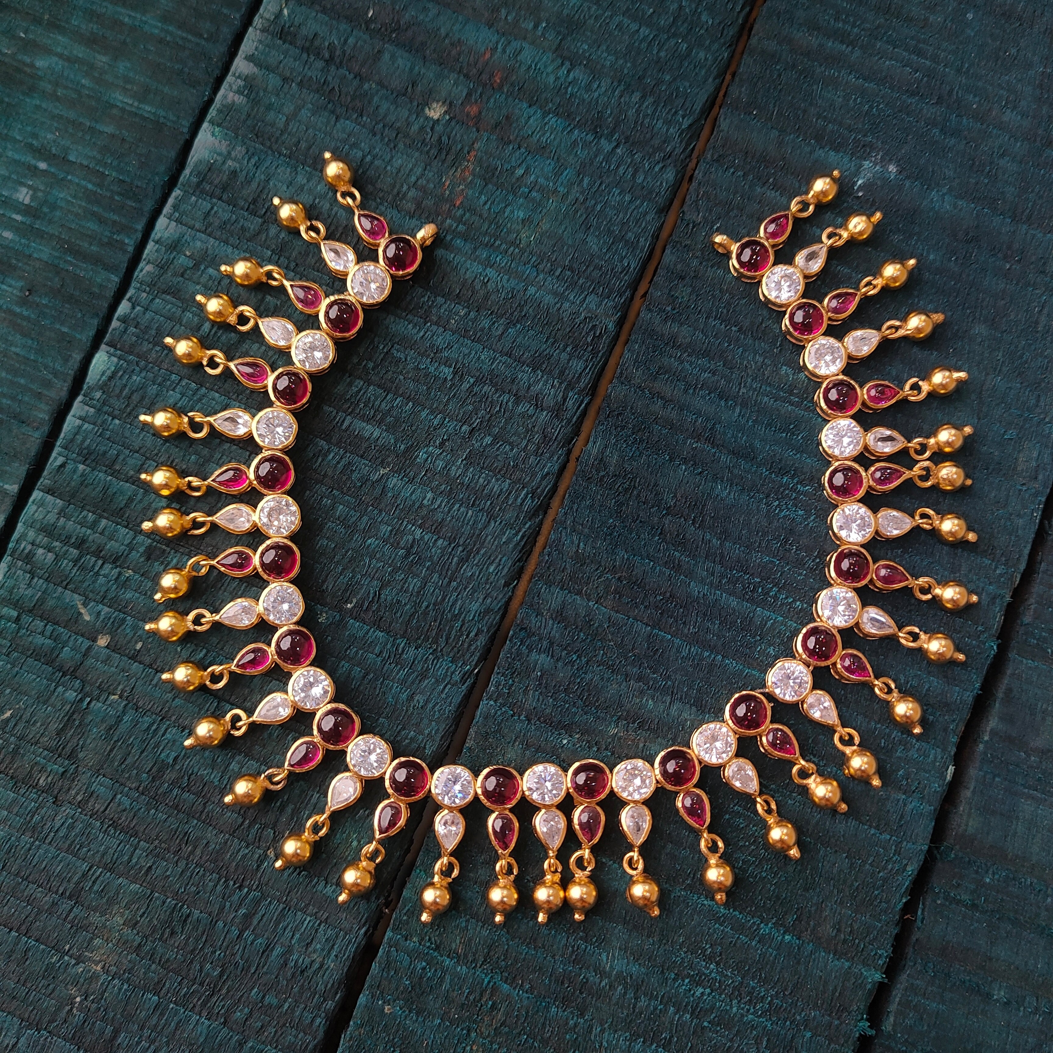 925 Silver Gold Plated Necklace  - 6196