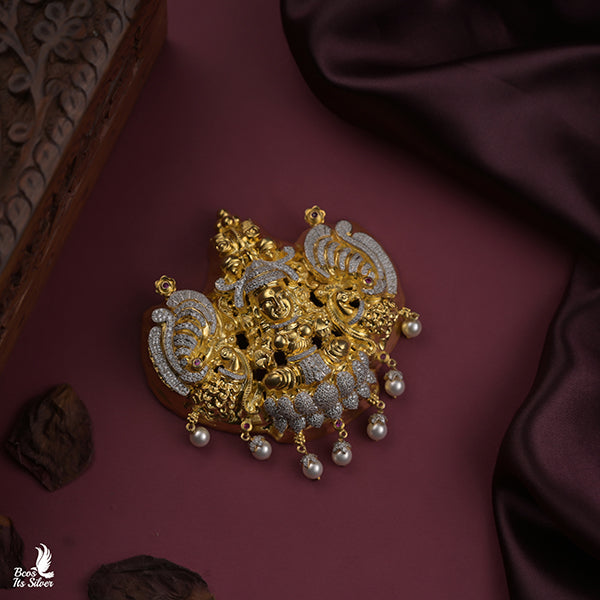 925 Silver Gold plated Nakshi Pendant-5421