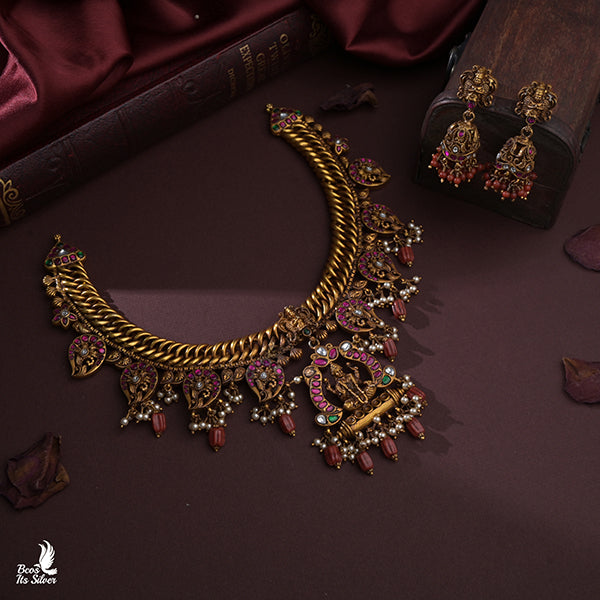 925 Silver Lakshmi Jalebi Necklace -0239