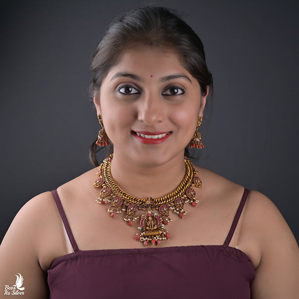 925 Silver Lakshmi Jalebi Necklace -0239