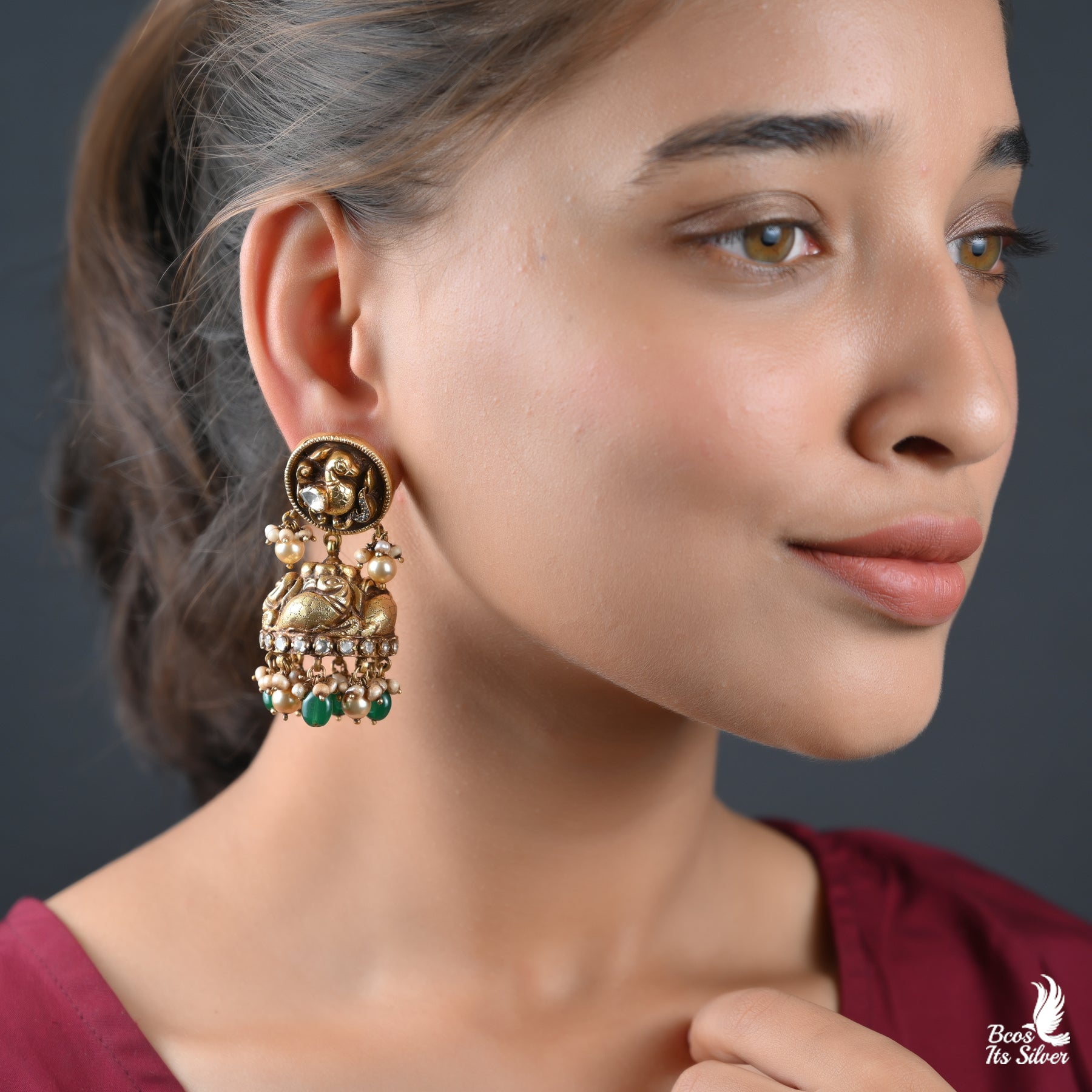 925 Silver Nakashi Jhumka - 2971