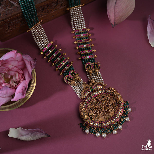 925 Silver Nakshi Beads Haram -0410