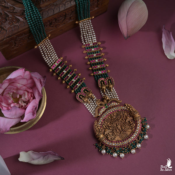 925 Silver Nakshi Beads Haram -0410