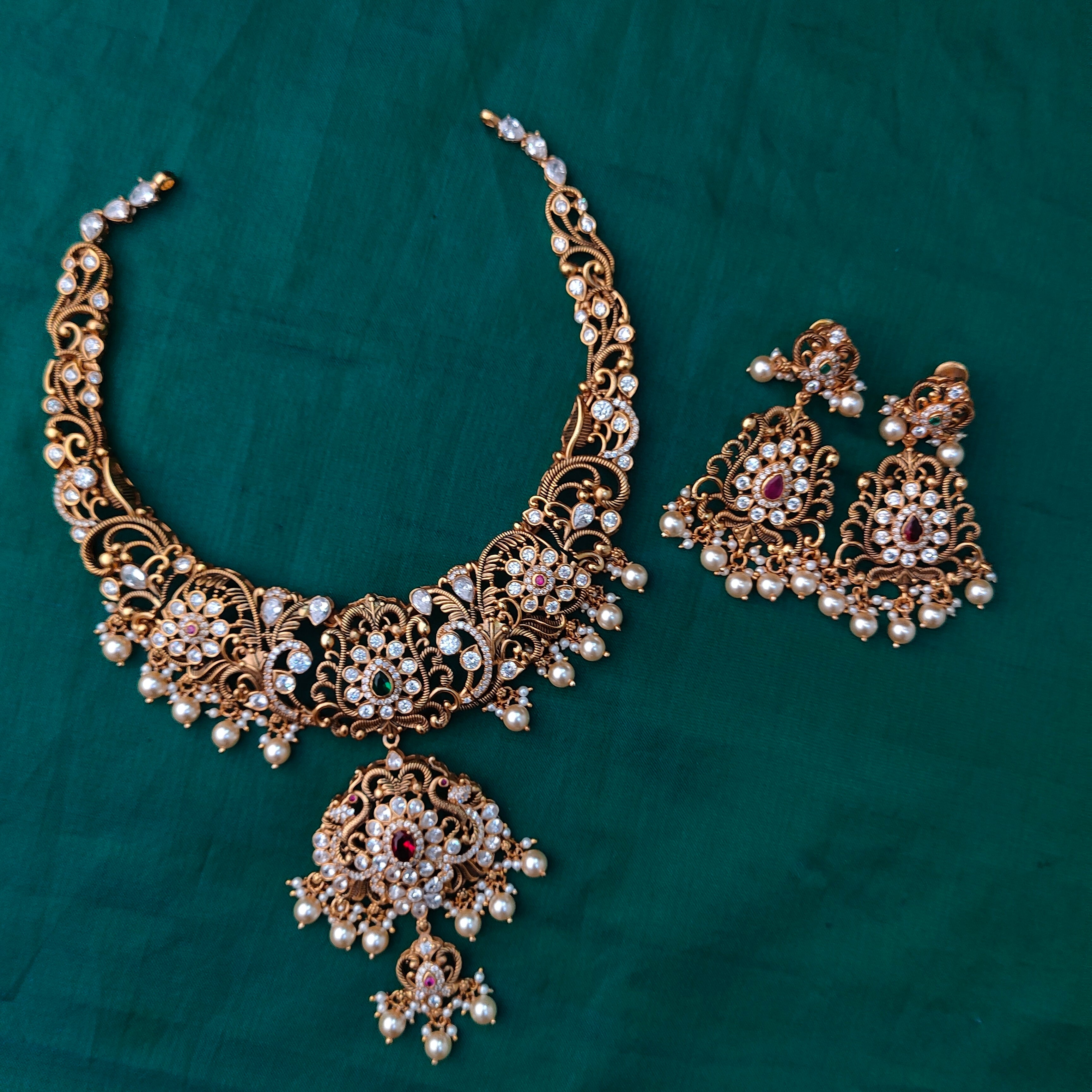 925 Silver  Necklace with Earring-1378
