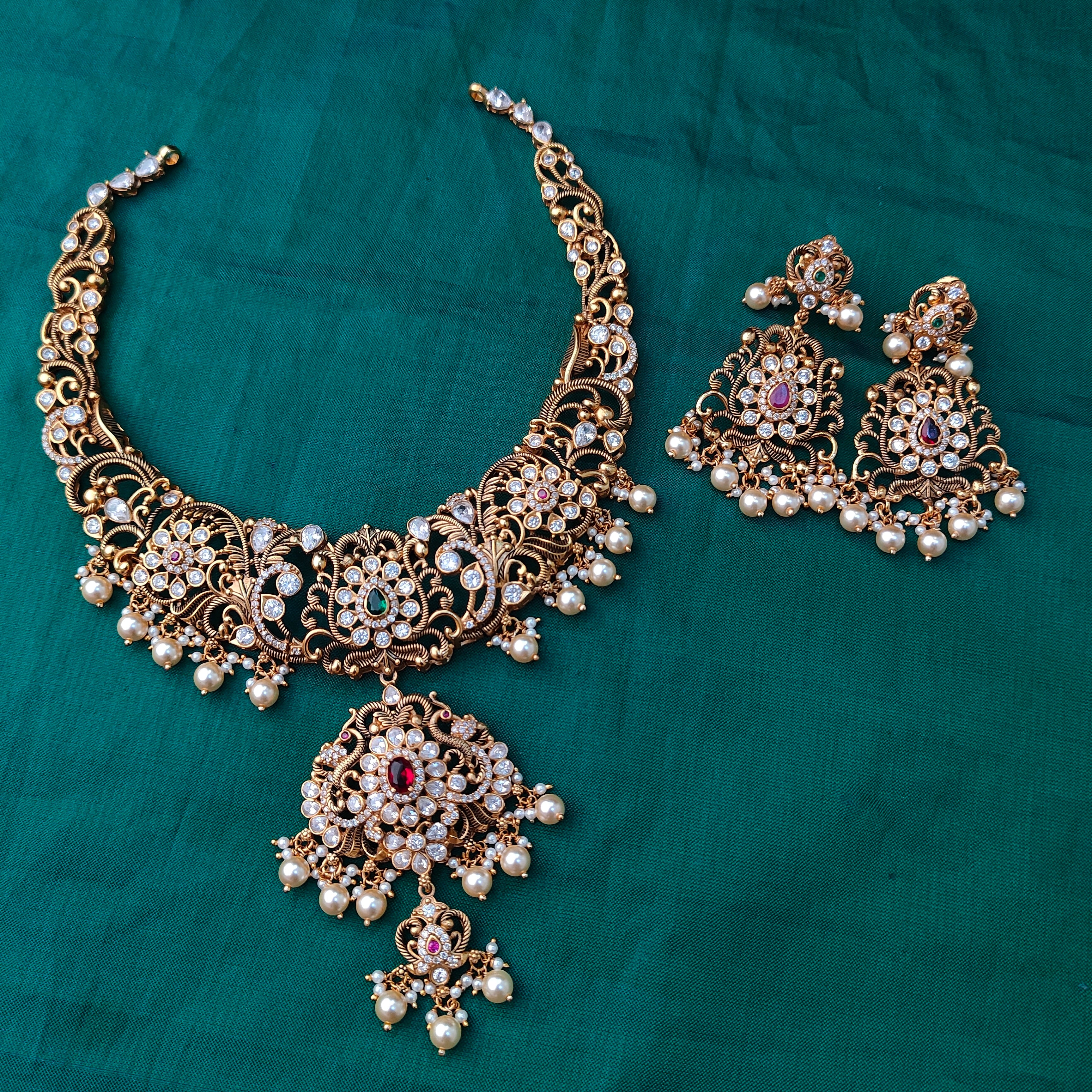 925 Silver  Necklace with Earring-1378
