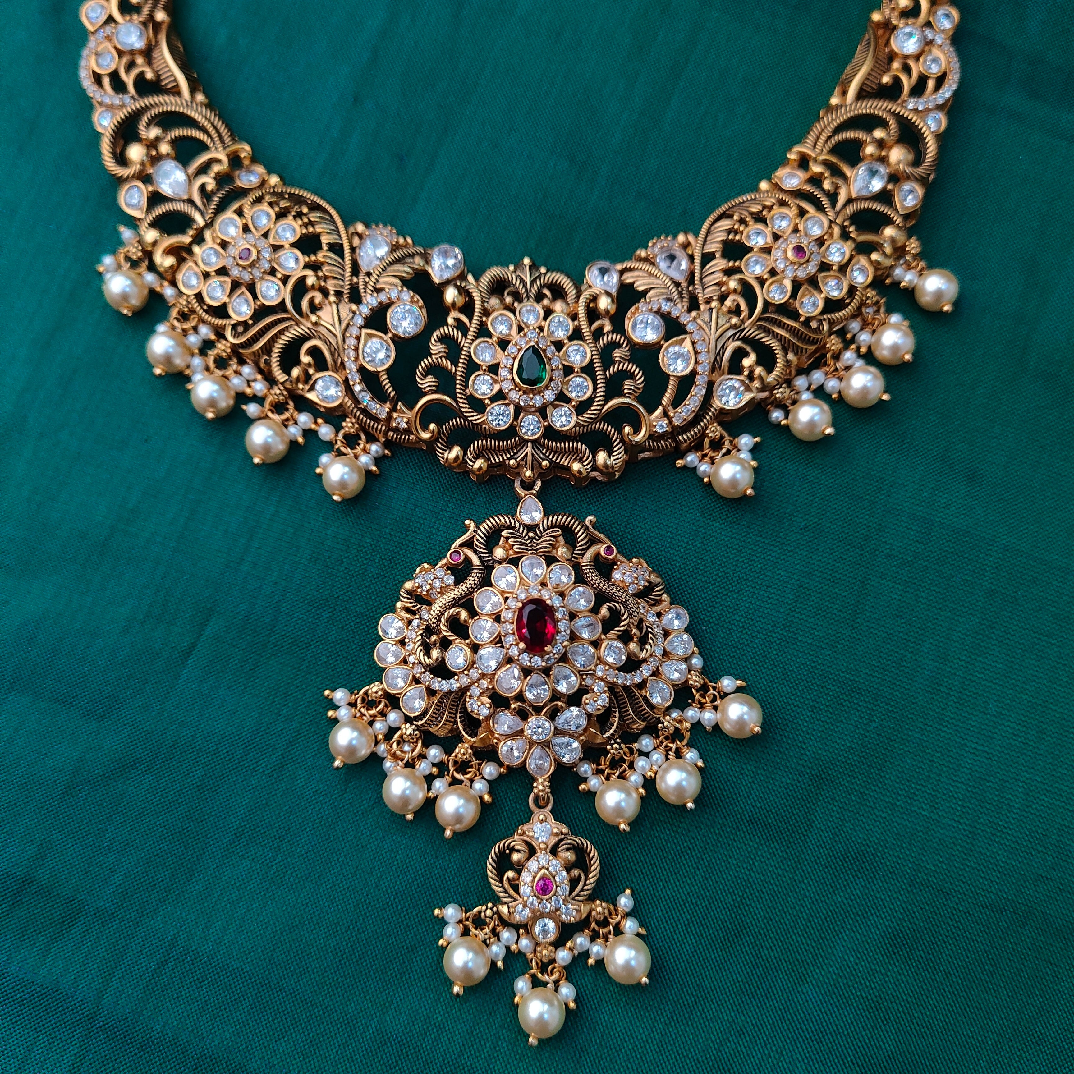925 Silver  Necklace with Earring-1378
