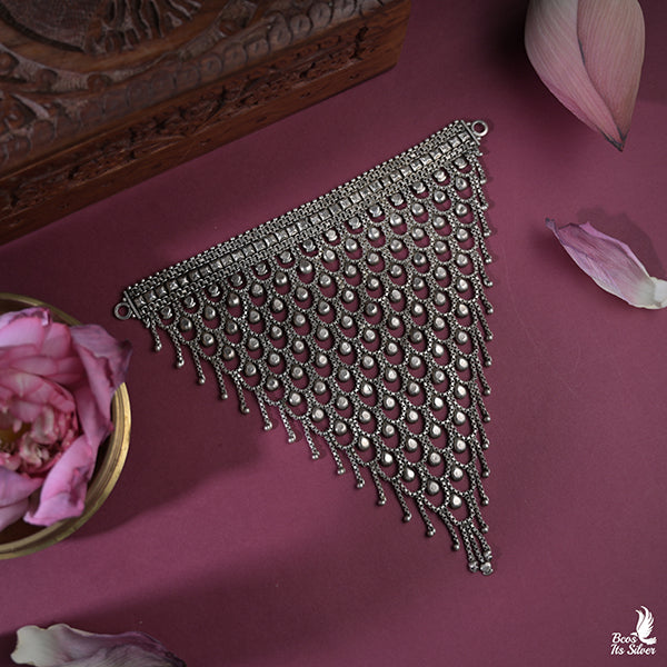 925 Silver Oxidized Choker come Mask-0411