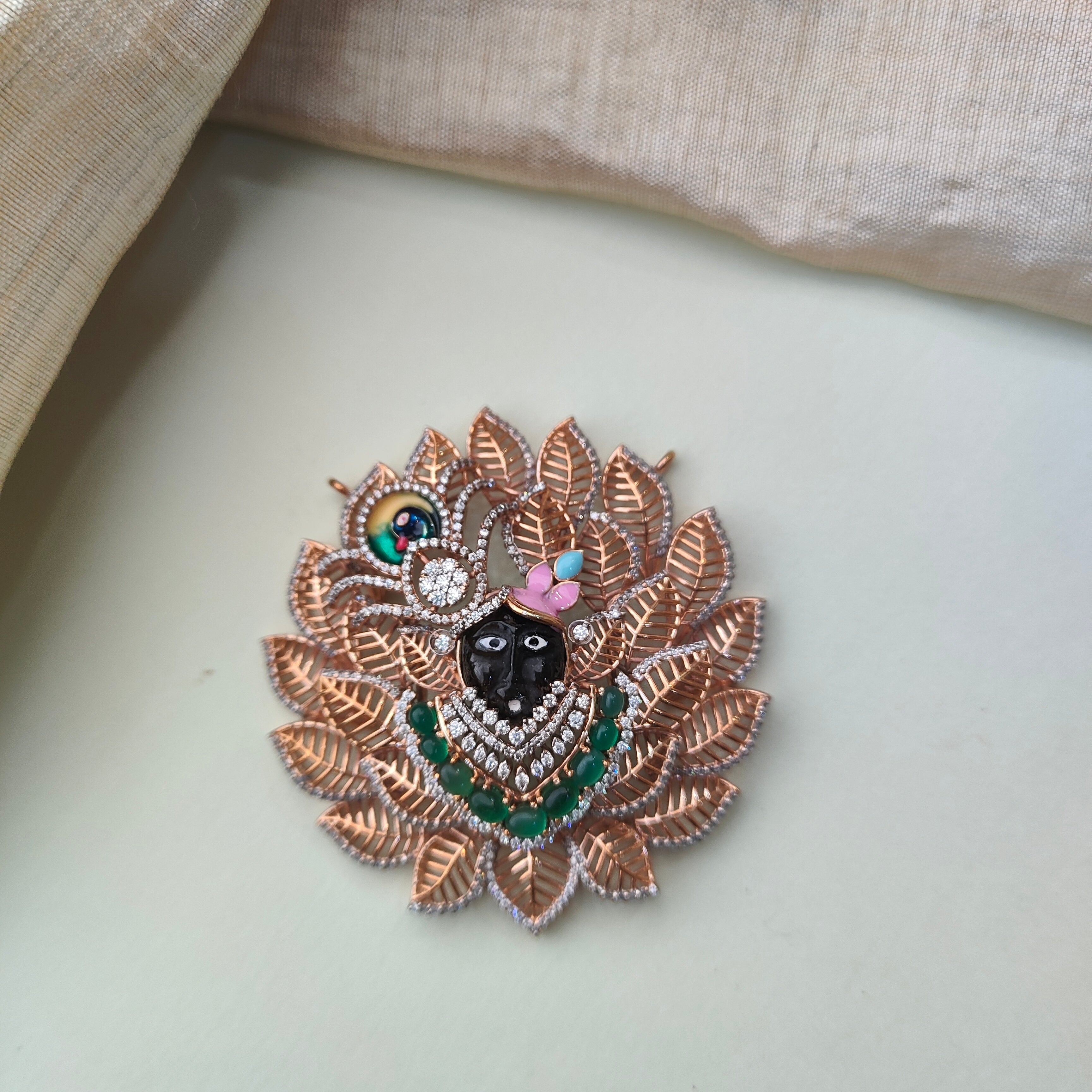925 Silver Theia Rosegold Krishna Pendant-0091
