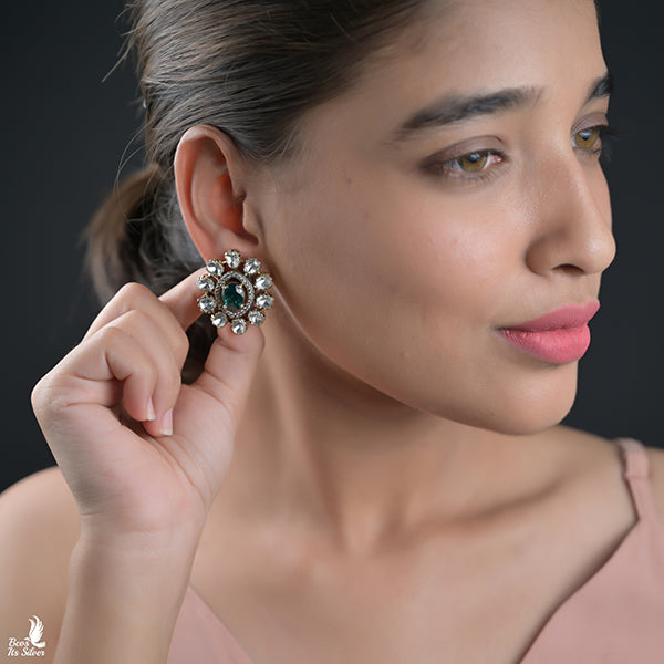 925 Silver Victorian Ear Stud  - 6676