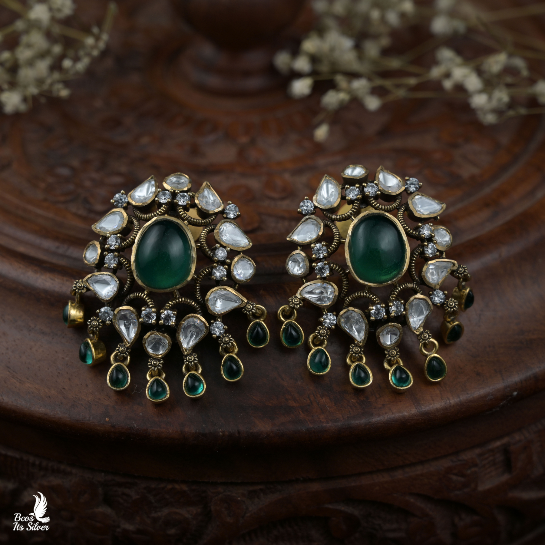 925 Silver Victorian Ear Stud  - 8284
