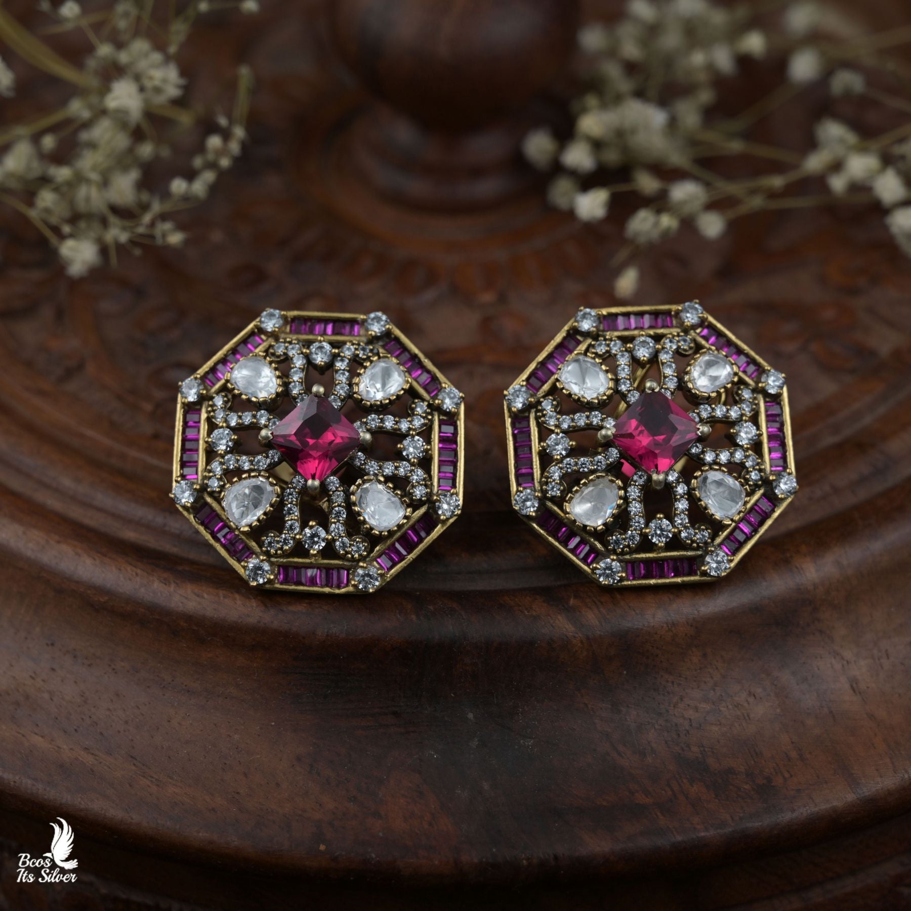 925 Silver Victorian Ear Stud  - 8294